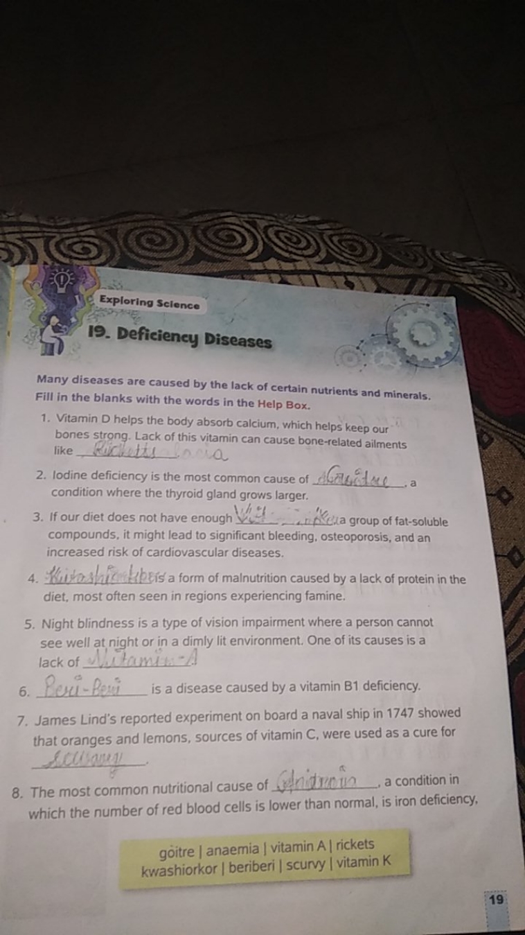 Exploring Science
19. Deficiency Diseases

Many diseases are caused by