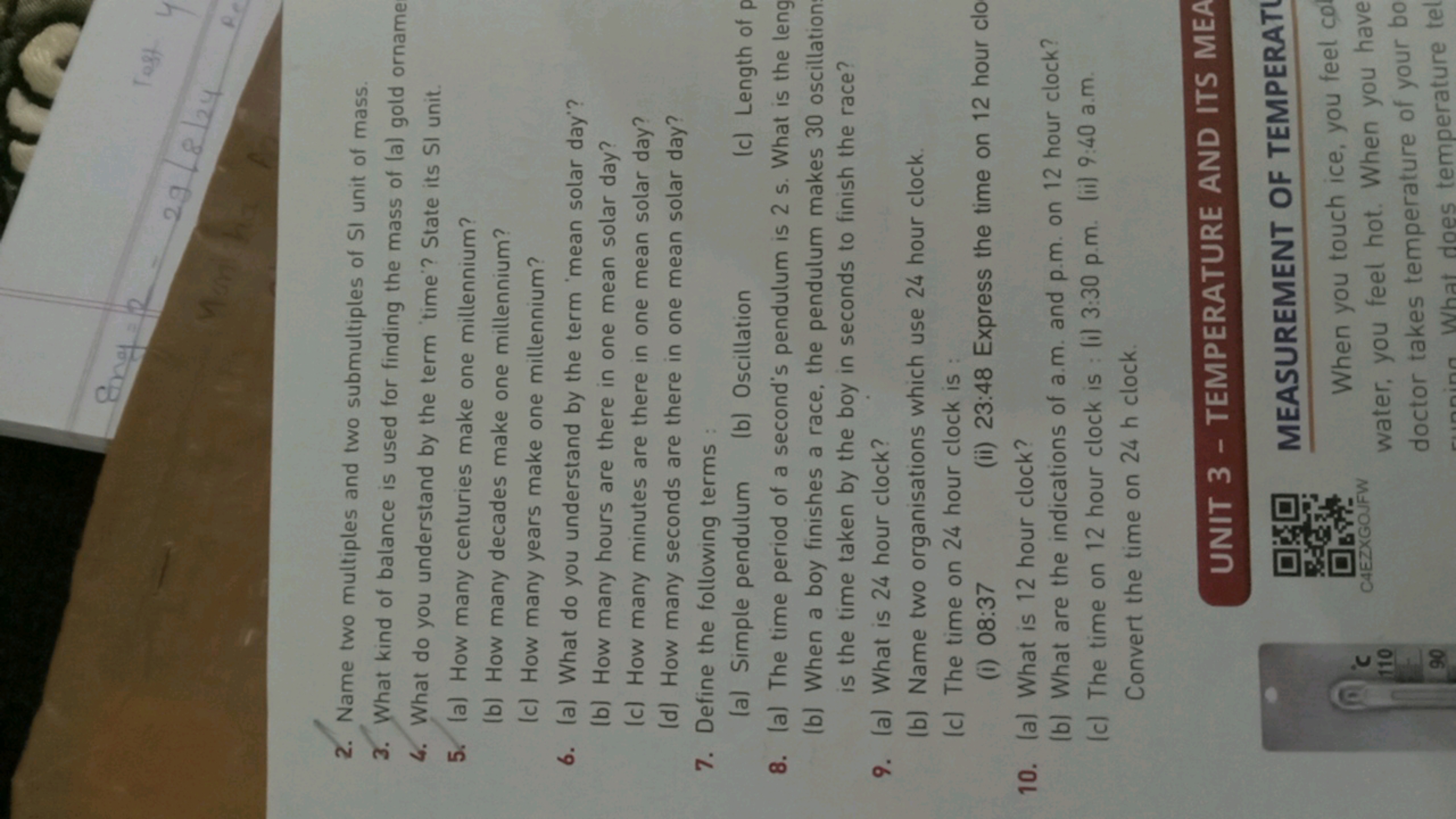 Eng.
Tast
29/8/24 Re
2. Name two multiples and two submultiples of SI 