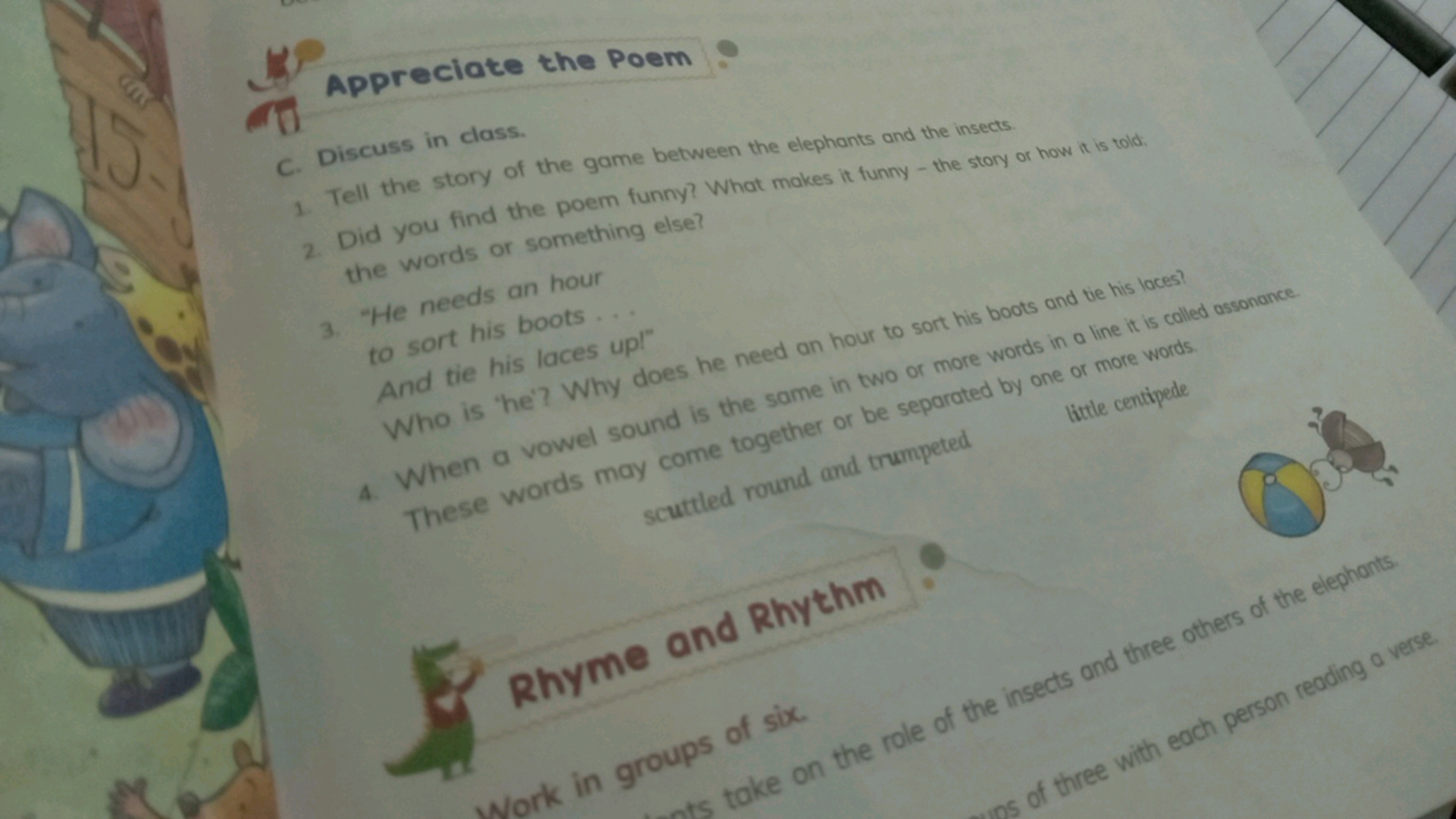 Appreciate the poem
(1) Apprevs in class.
story of the game between th