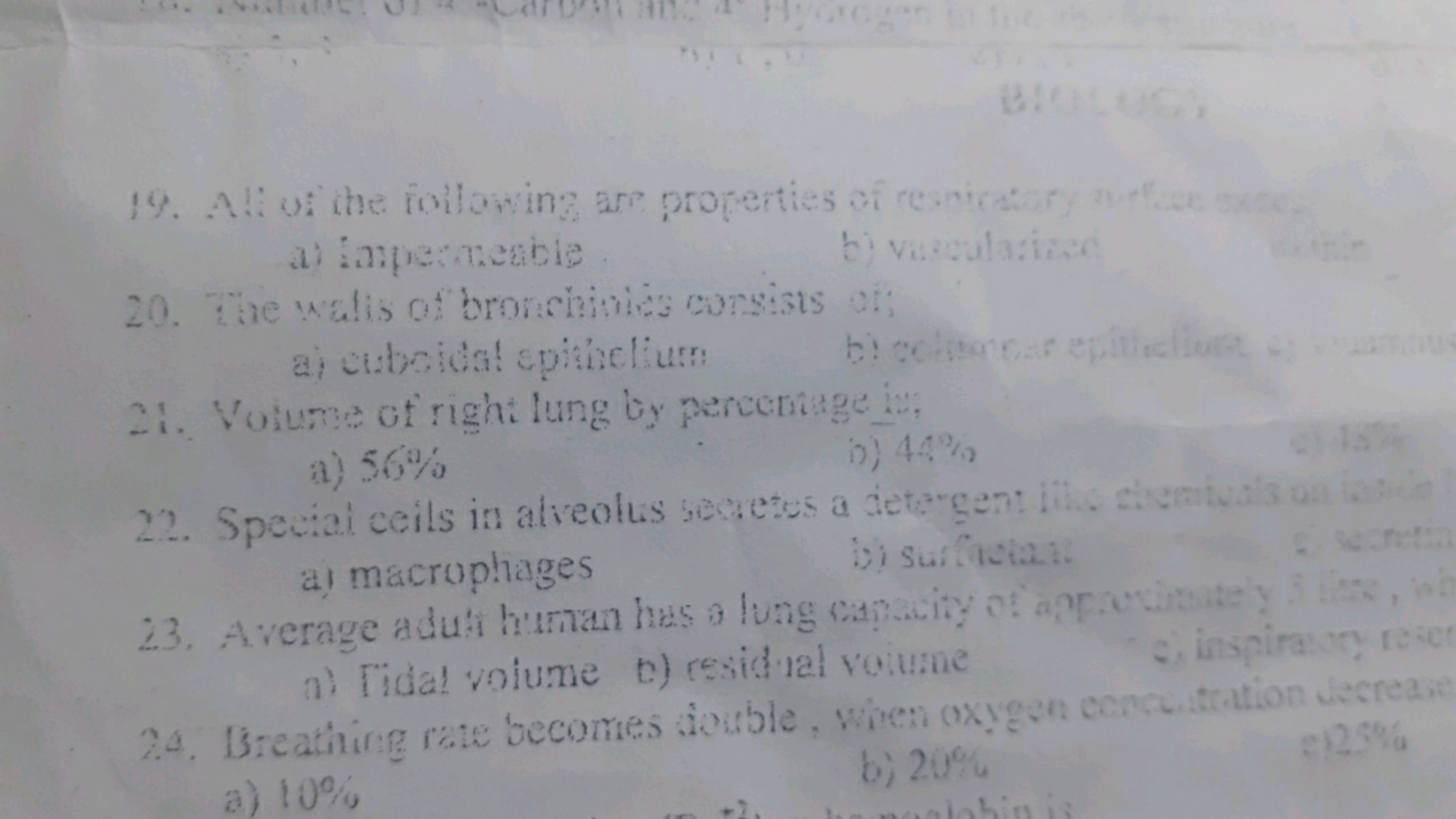 19. A!t ot the following are properties of reaicatory an flowe exas
a)