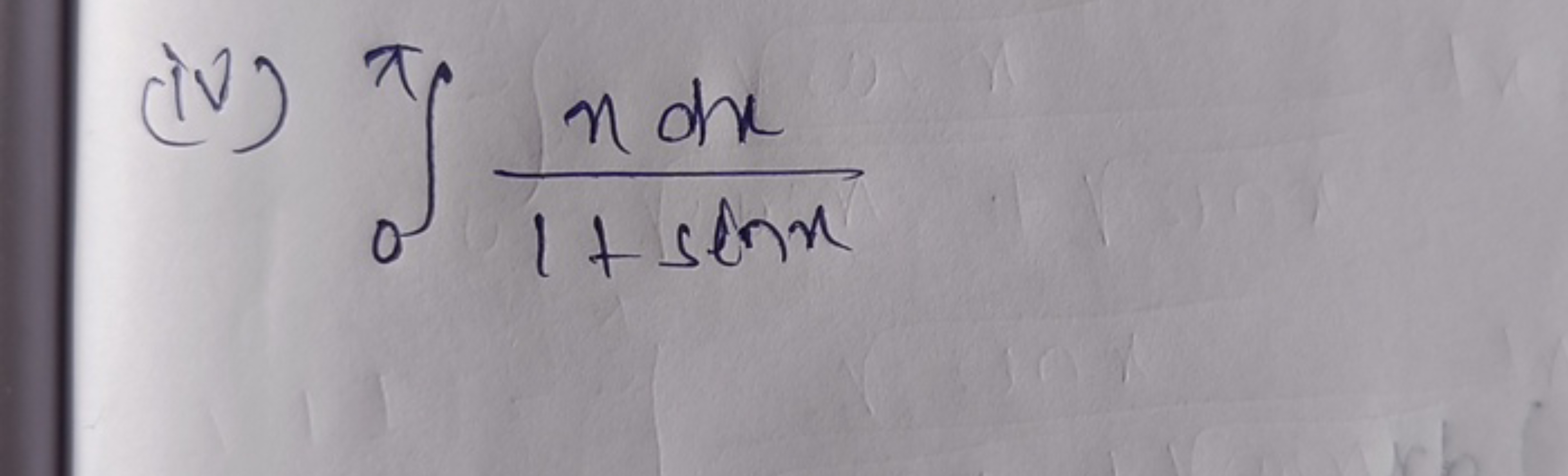 (iv) ∫0π​1+sinxxdx​