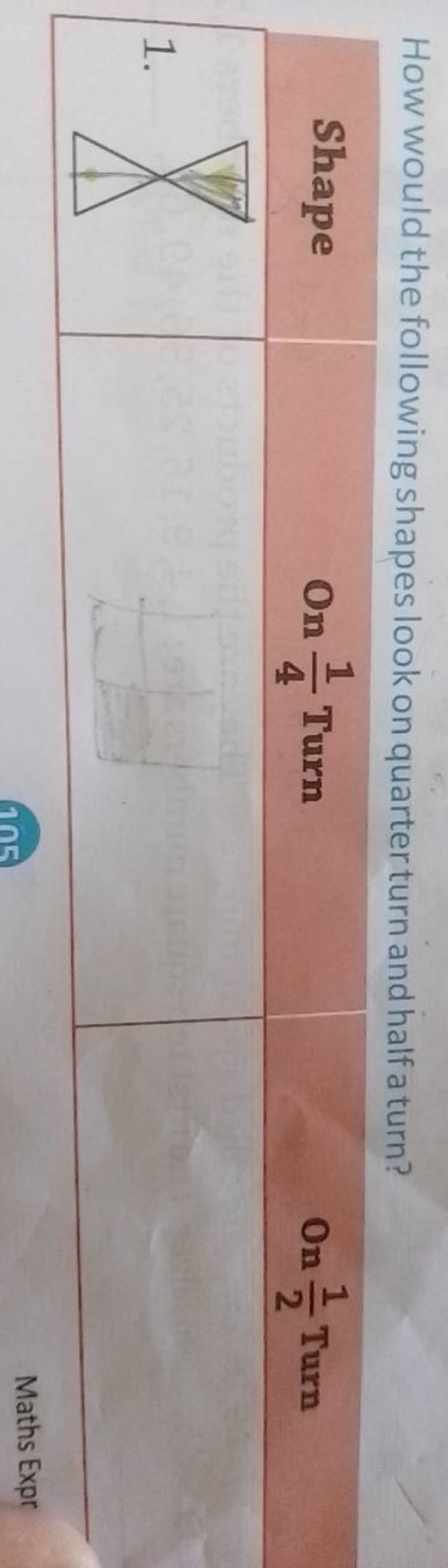 How would the following shapes look on quarter turn and half a turn?
\