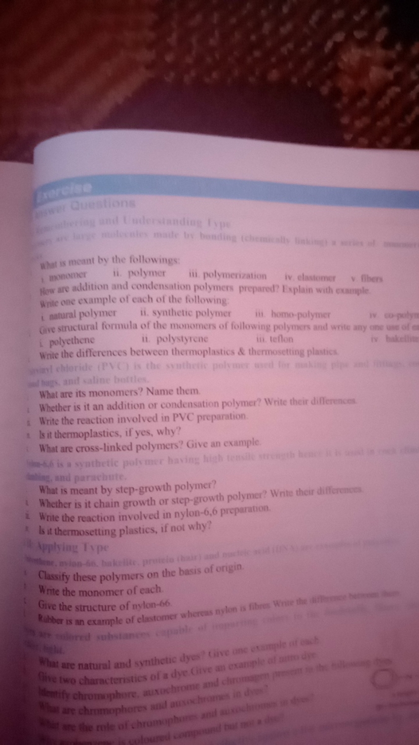 

What is meant by the followings:
i monomer
ii. polymer
ii. polymeriz