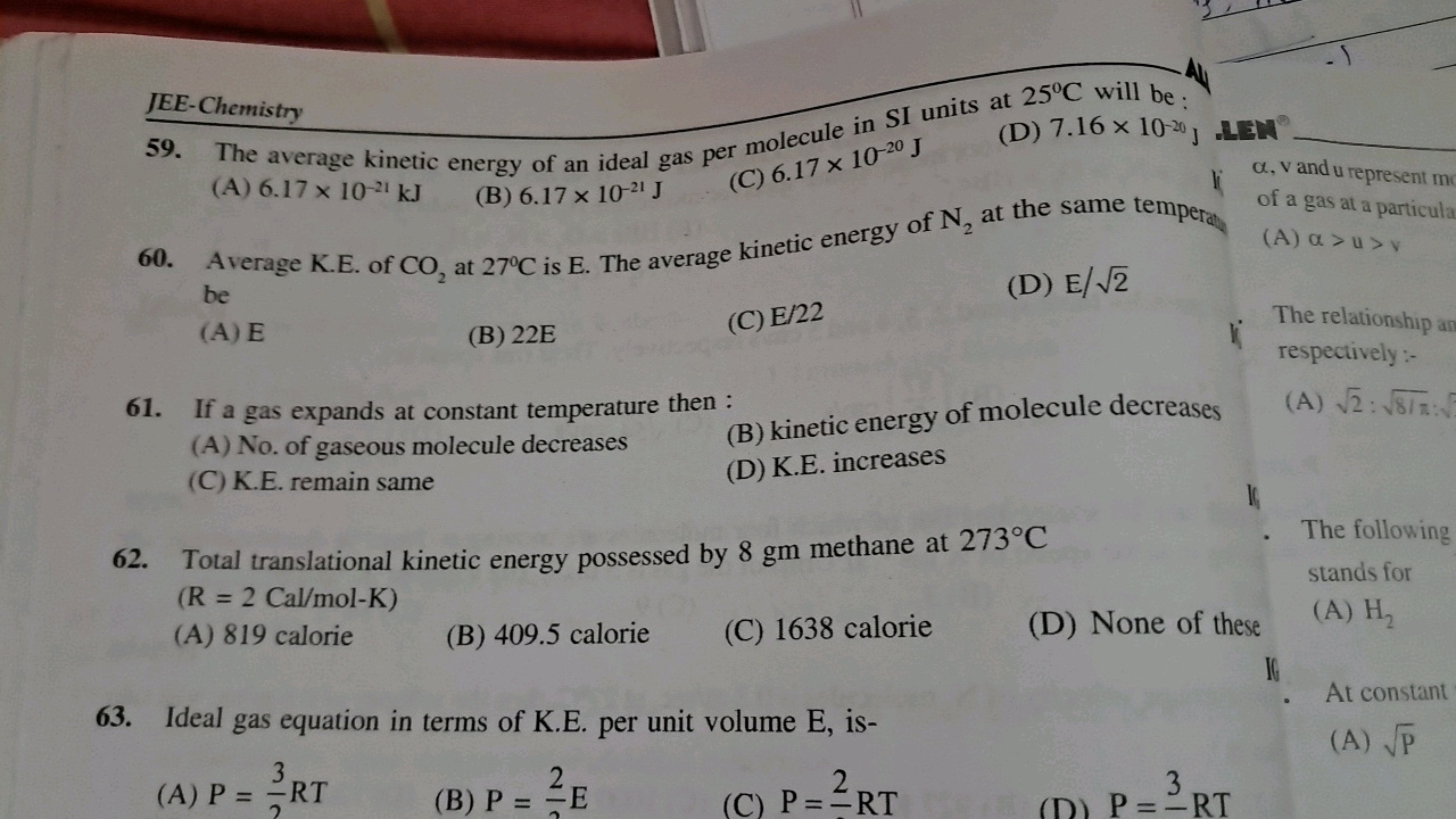 JEE-Chemistry
ALL
(D) 7.16 x 10-20 J
10-20 LEN
59. The average kinetic