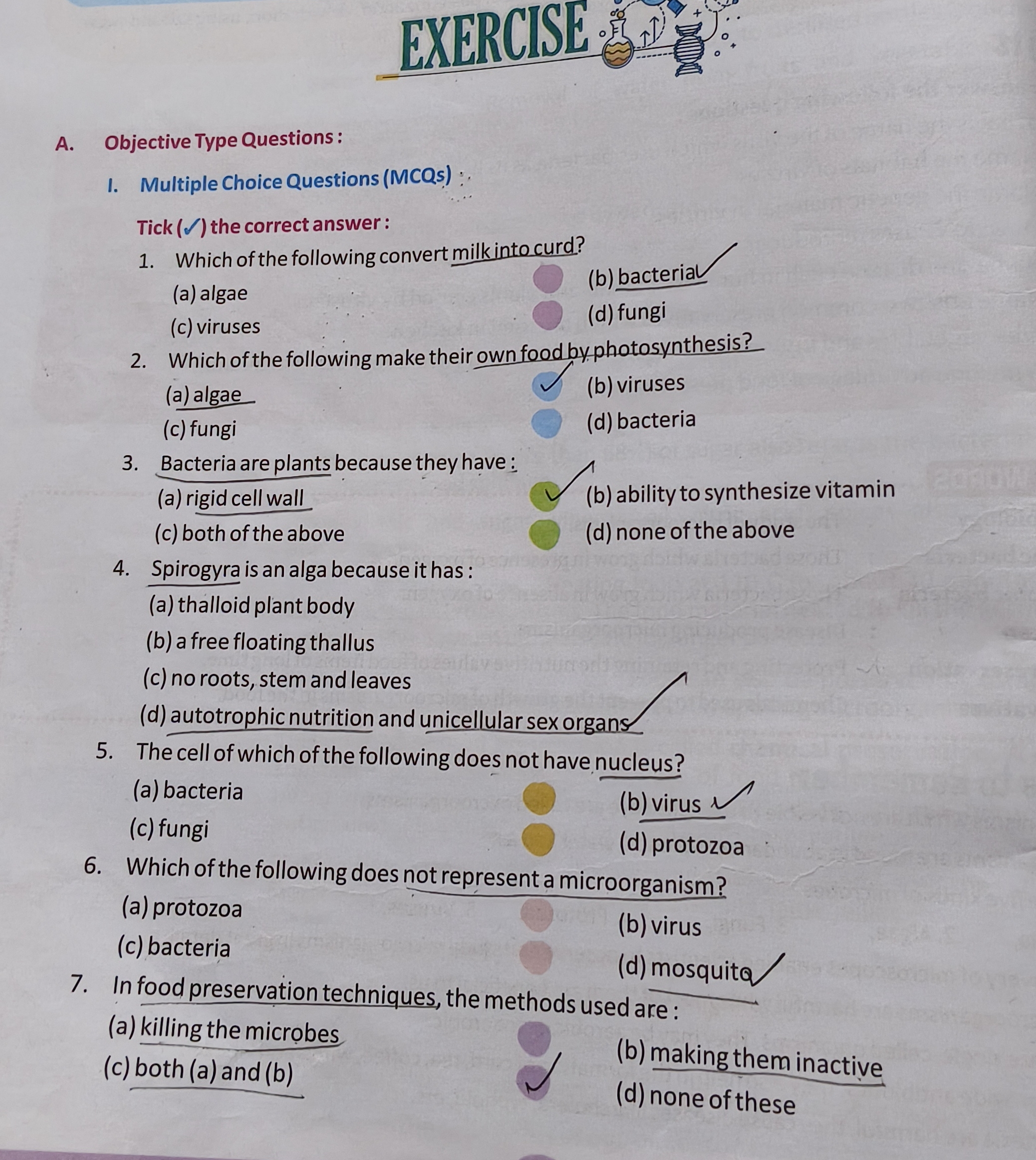 
A. Objective Type Questions:
I. Multiple Choice Questions (MCQs)

Tic