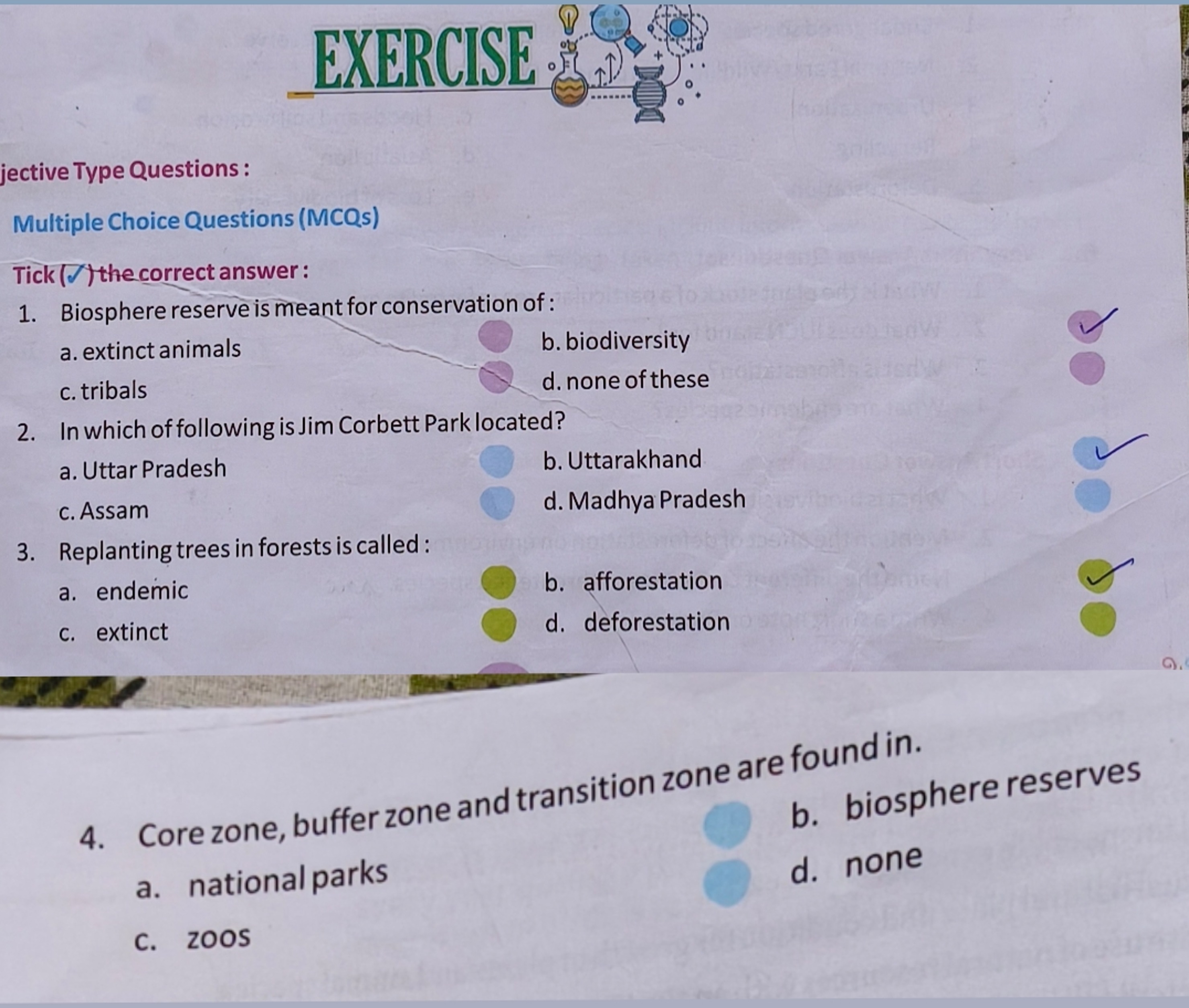 EXERCISE 鬼
jective Type Questions :
Multiple Choice Questions (MCQs)
T