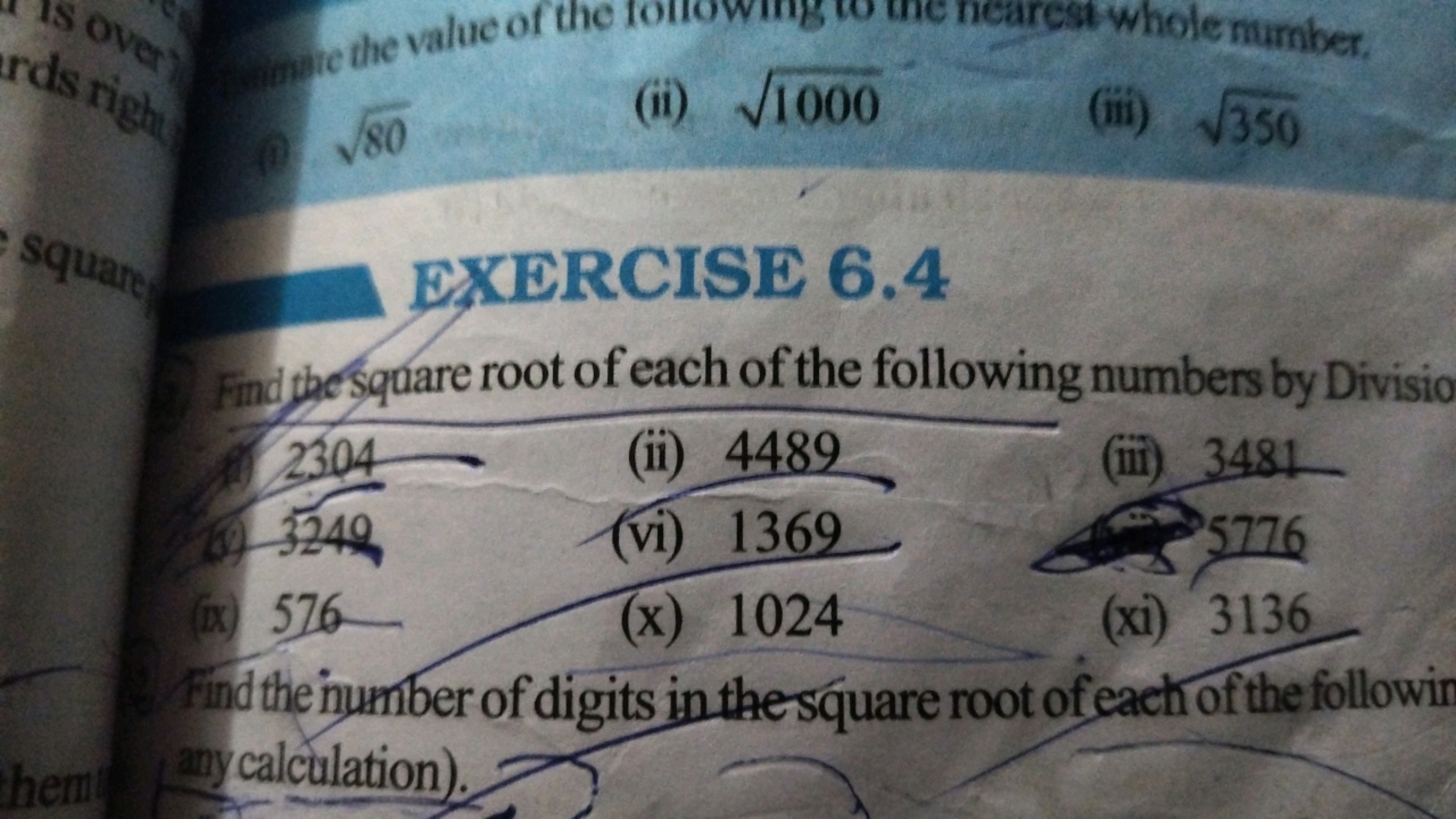 Is over mate the value of the
ards righ
√80
e square
(ii) 1000
carest 