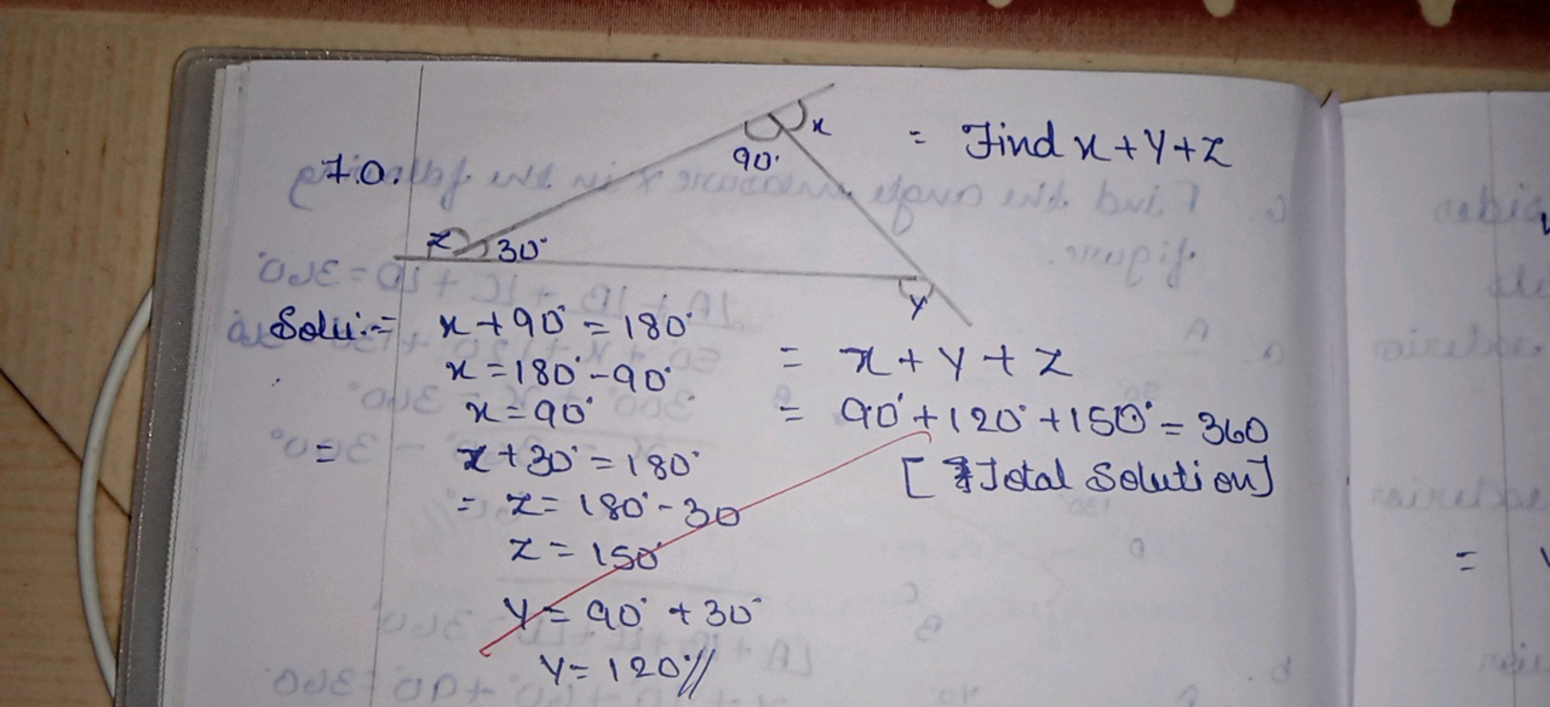 30°
"OJE = 05+210 - 18071
& Solu= x+90=180°
x=180-90
"ONE X = 90° 008
