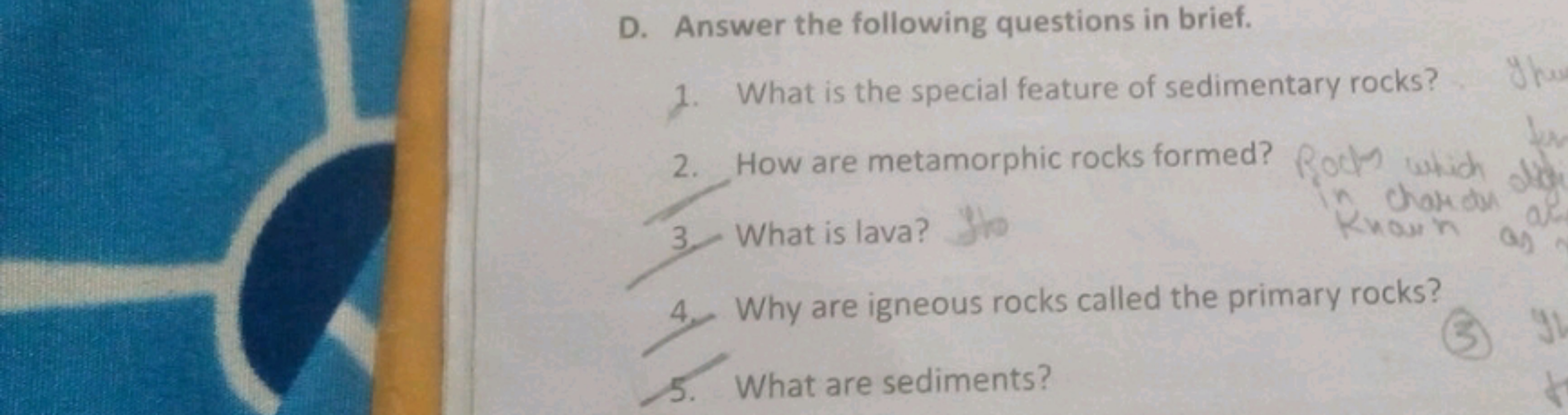 D. Answer the following questions in brief.
1. What is the special fea