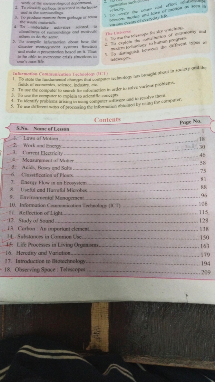 work of the meteorological department.
2. To classify garbage generate