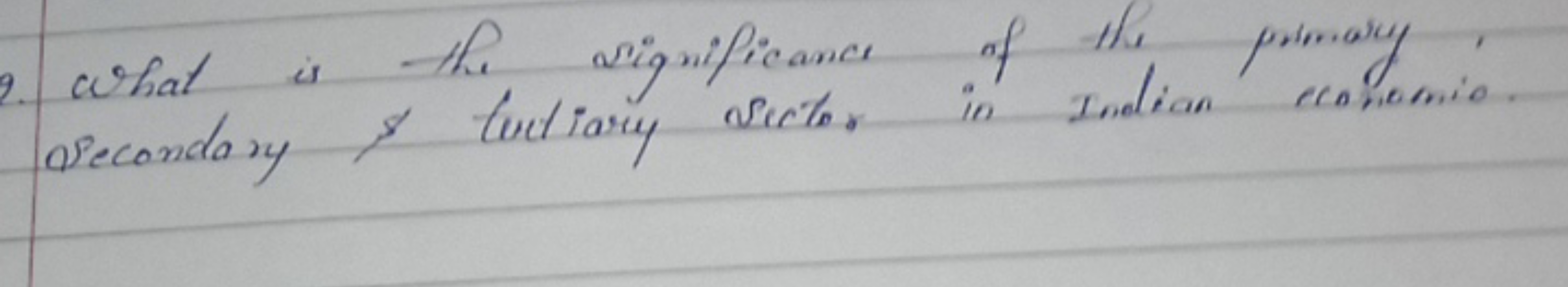 2. What is the rignificance of the primary : osecondary \& tuetiary se