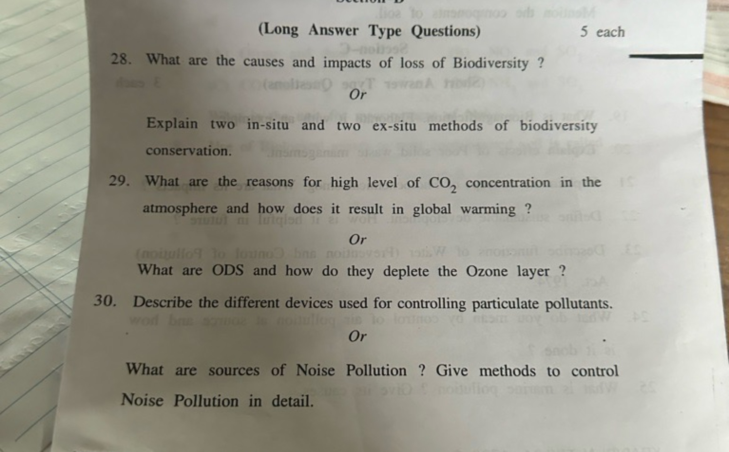 (Long Answer Type Questions)
5 each
28. What are the causes and impact