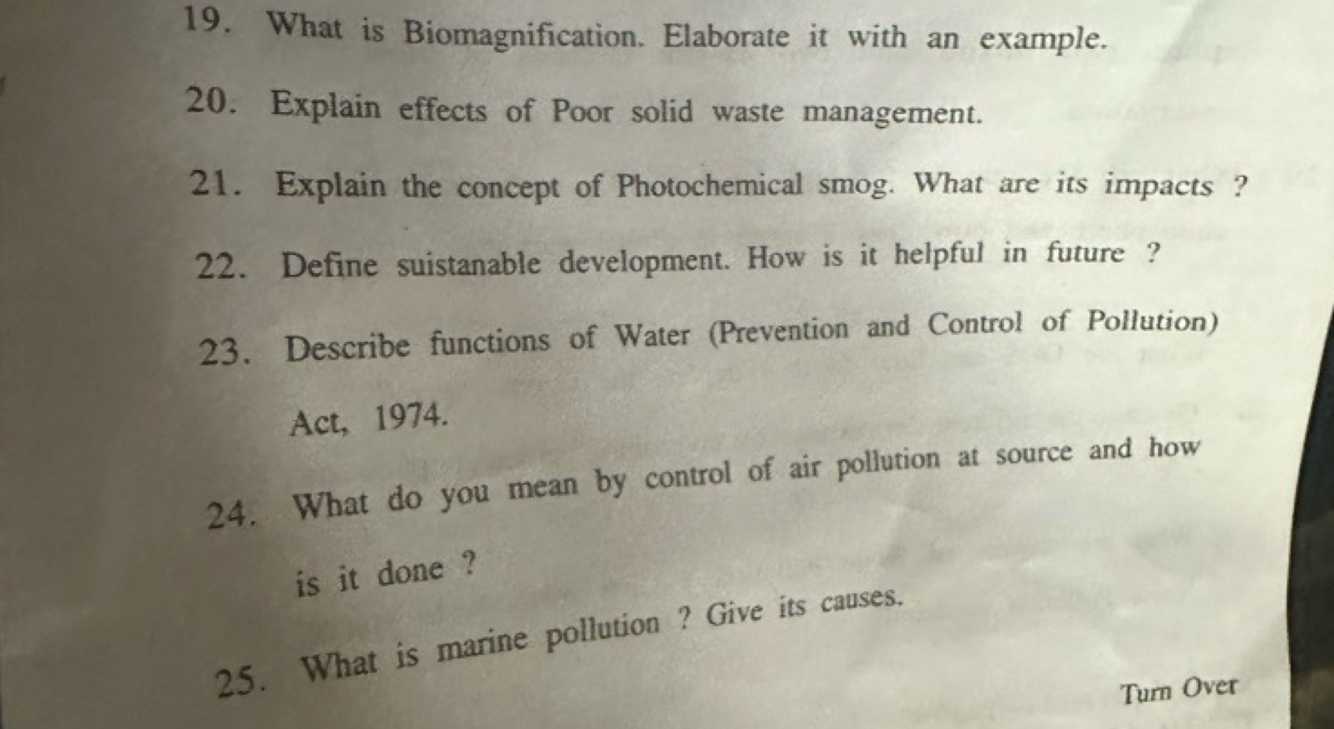 19. What is Biomagnification. Elaborate it with an example.
20. Explai