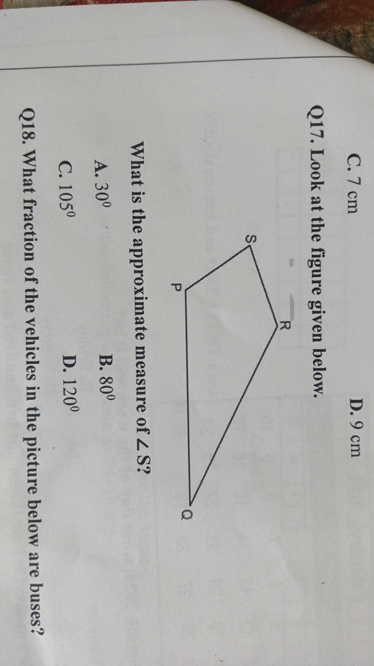 C. 7 cm
D. 9 cm

Q17. Look at the figure given below.

What is the app