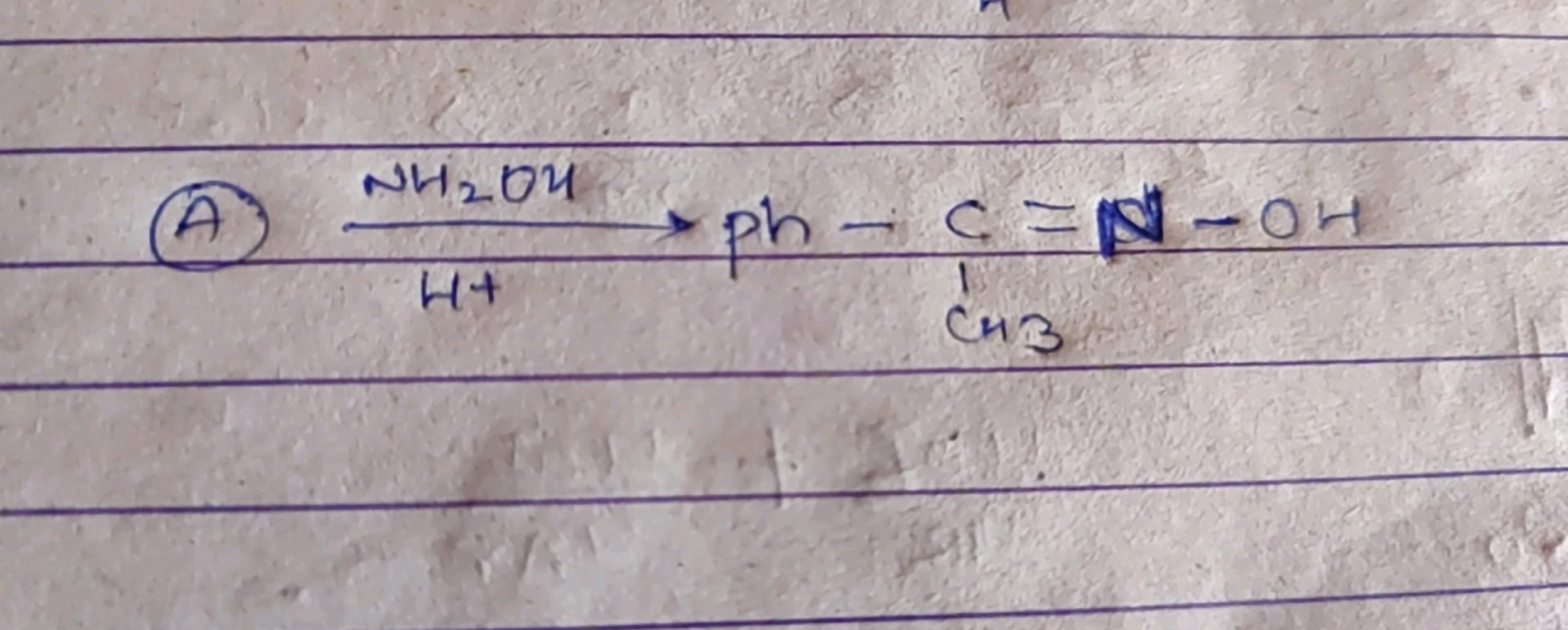 (A) H+​NH2​OH​ph−CH3​C​=N−OH