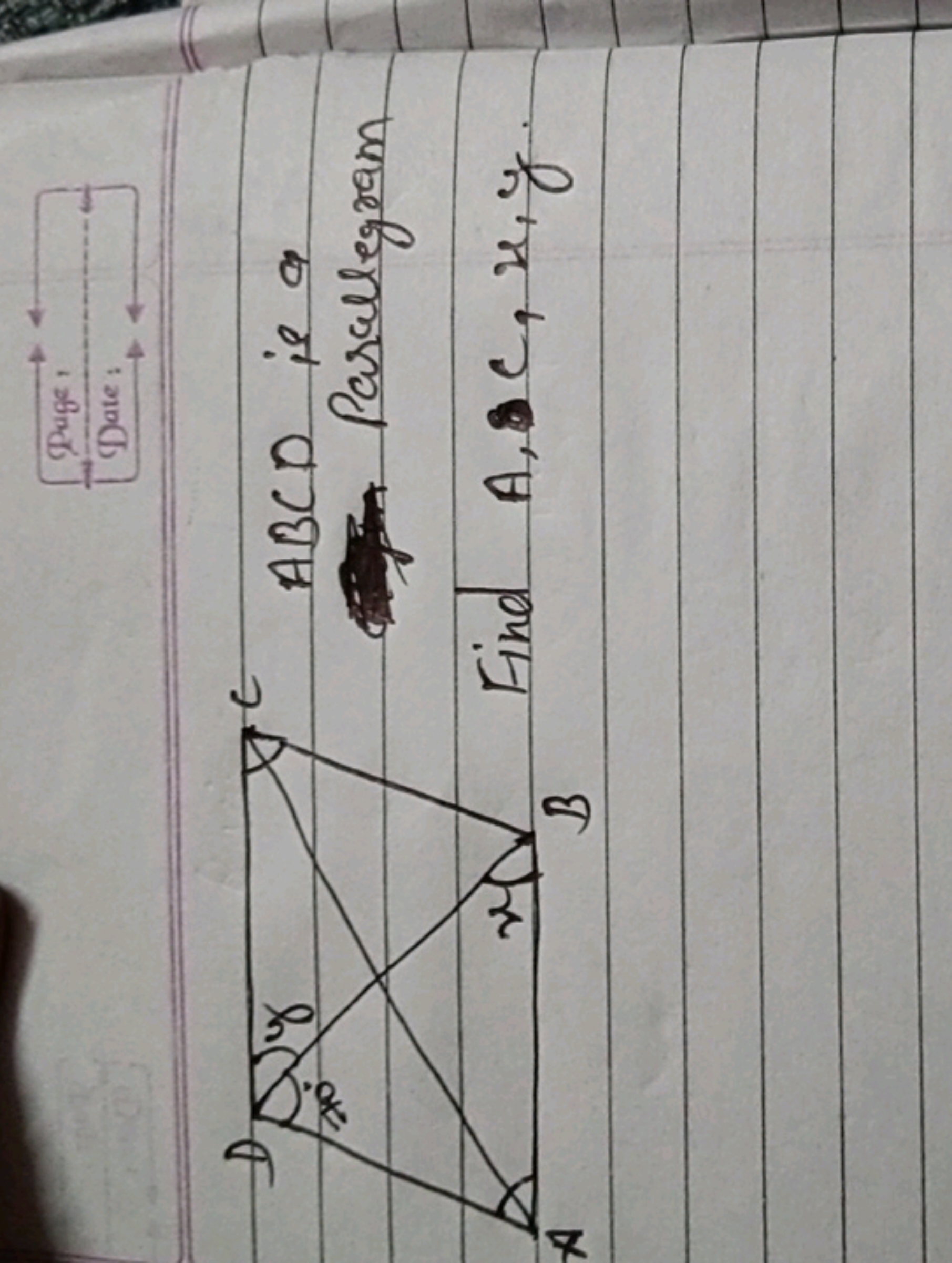 ABCD is a Parallegram Find A,C,x,y.