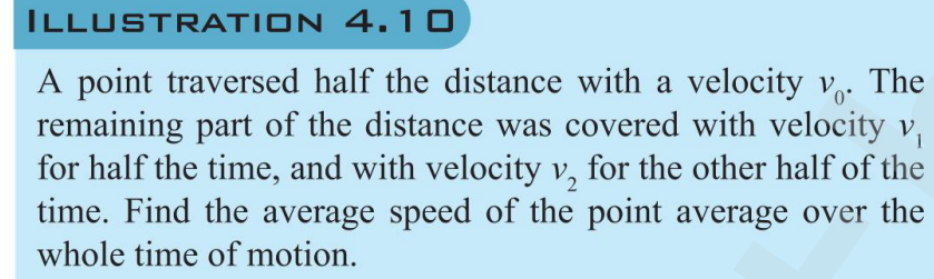 ILLUSTRATIGN 4.1 口
A point traversed half the distance with a velocity