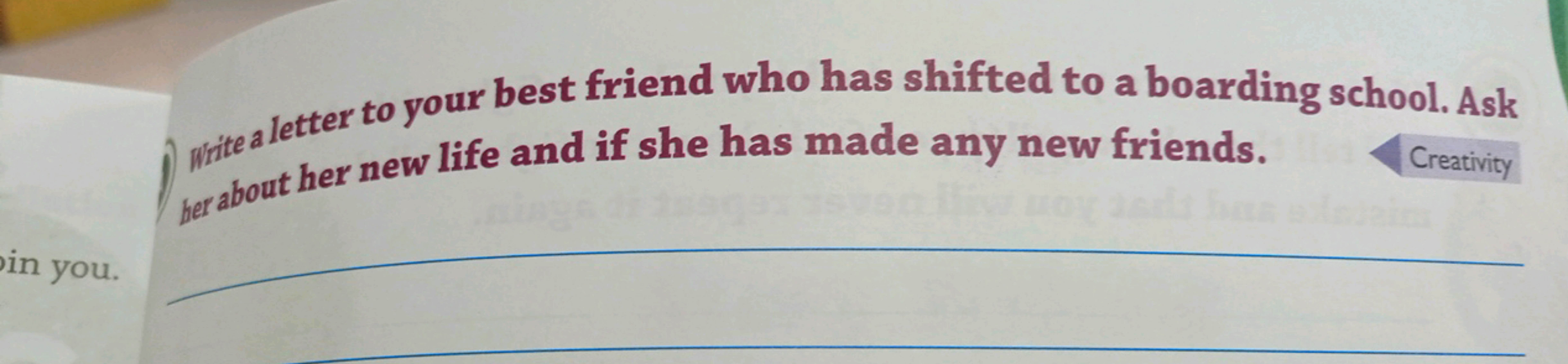 witite aletter to your best friend who has shifted to a boarding schoo