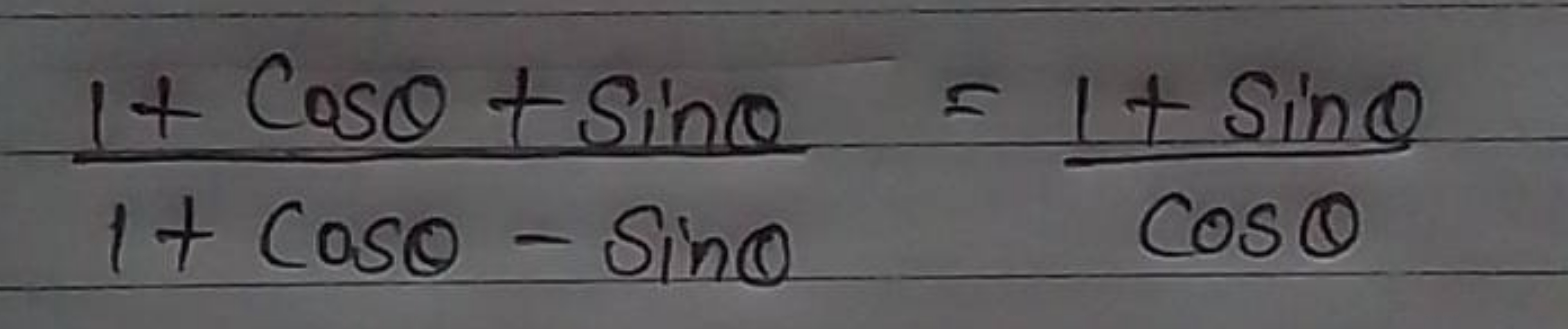 1+cosθ−sinθ1+cosθ+sinθ​=cosθ1+sinθ​