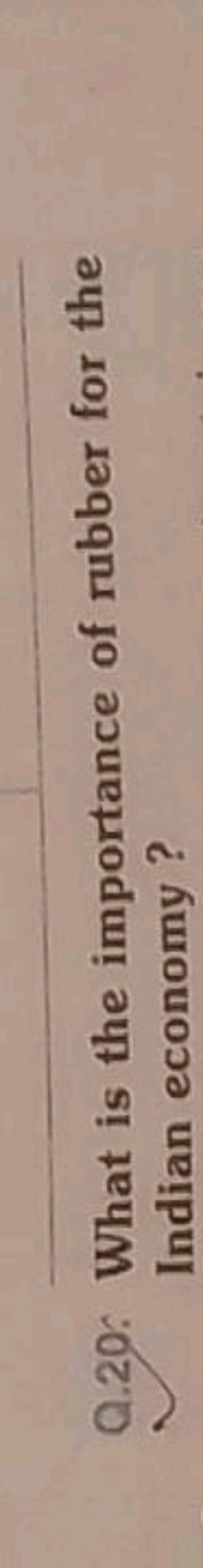 Q.20: What is the importance of rubber for the Indian economy?