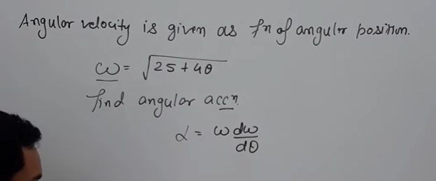 how angular acceleration in this physics question