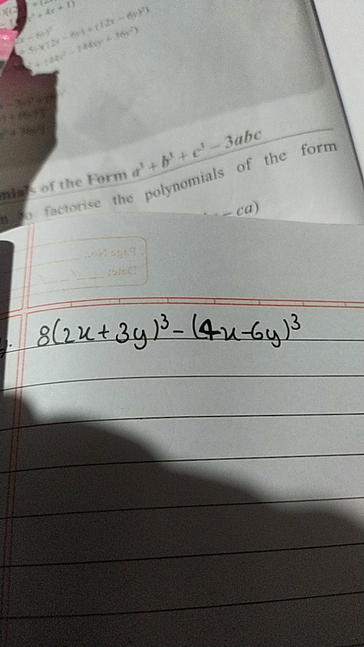 Sir of the Form aa+b3+c2−3abc
5 factorise the polynomials of the form 