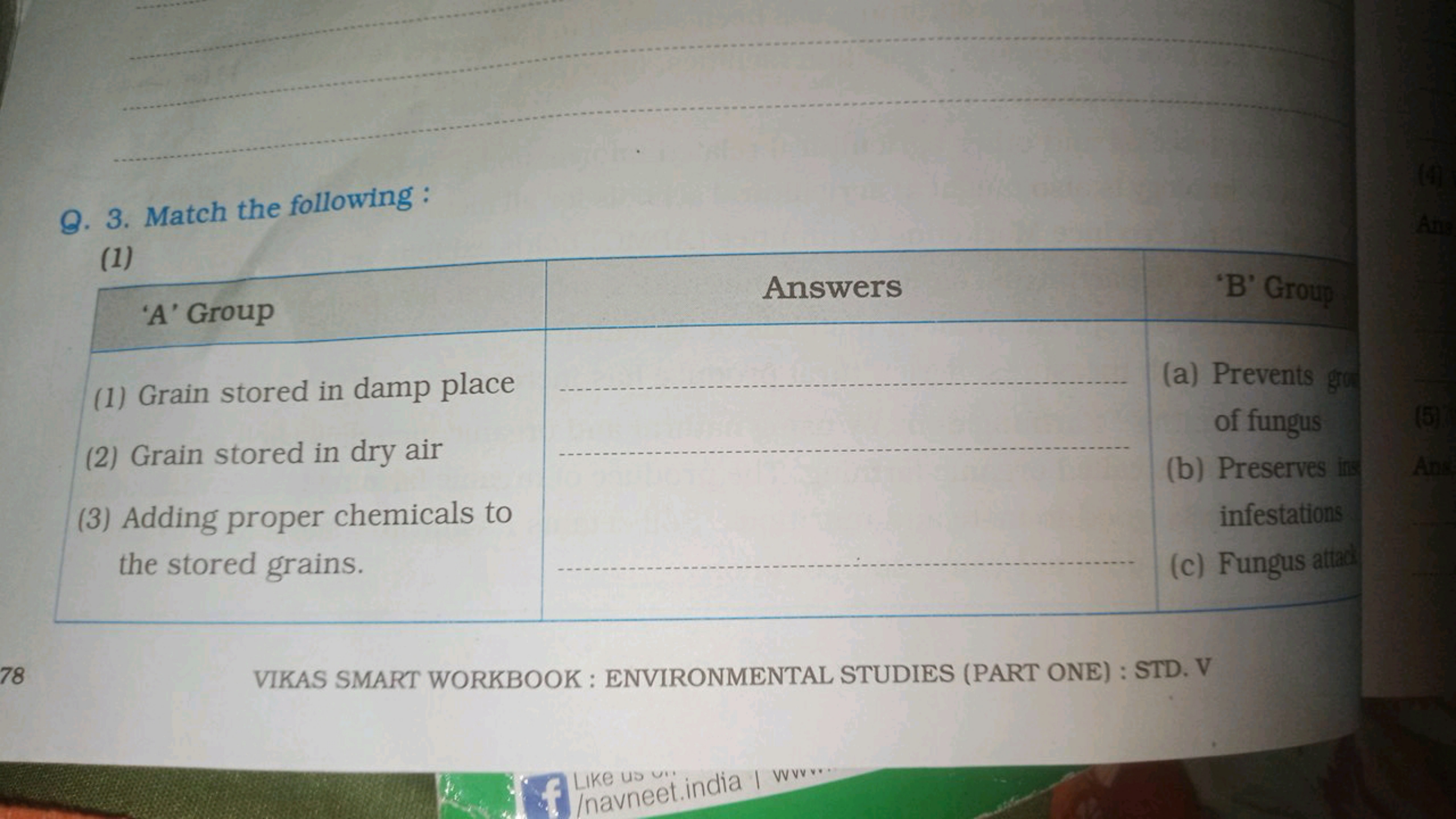 Q. 3. Match the following :
(1)
78
VIKAS SMART WORKBOOK : ENVIRONMENTA