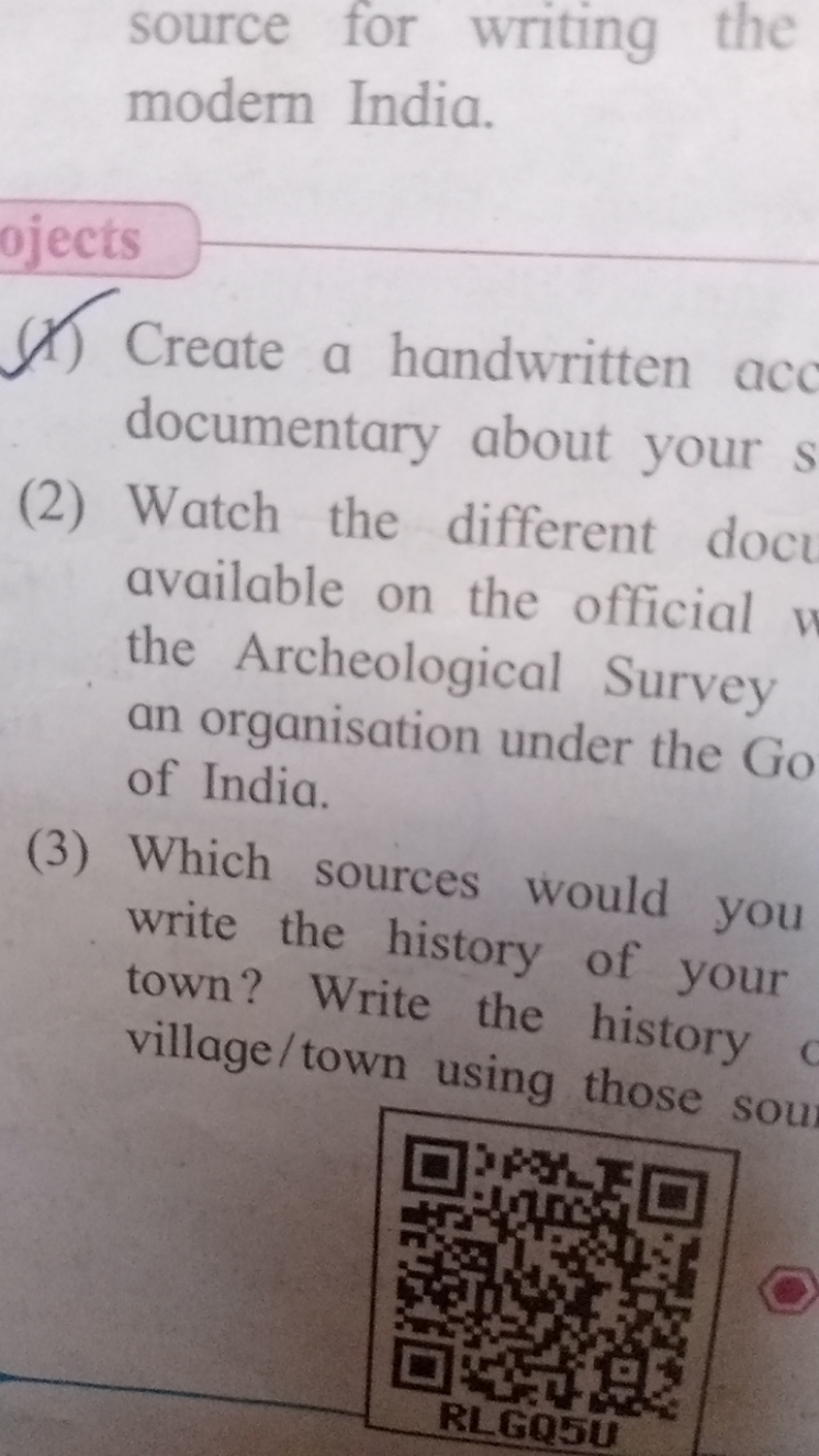 source for writing the modern India.
(4) Create a handwritten acc docu