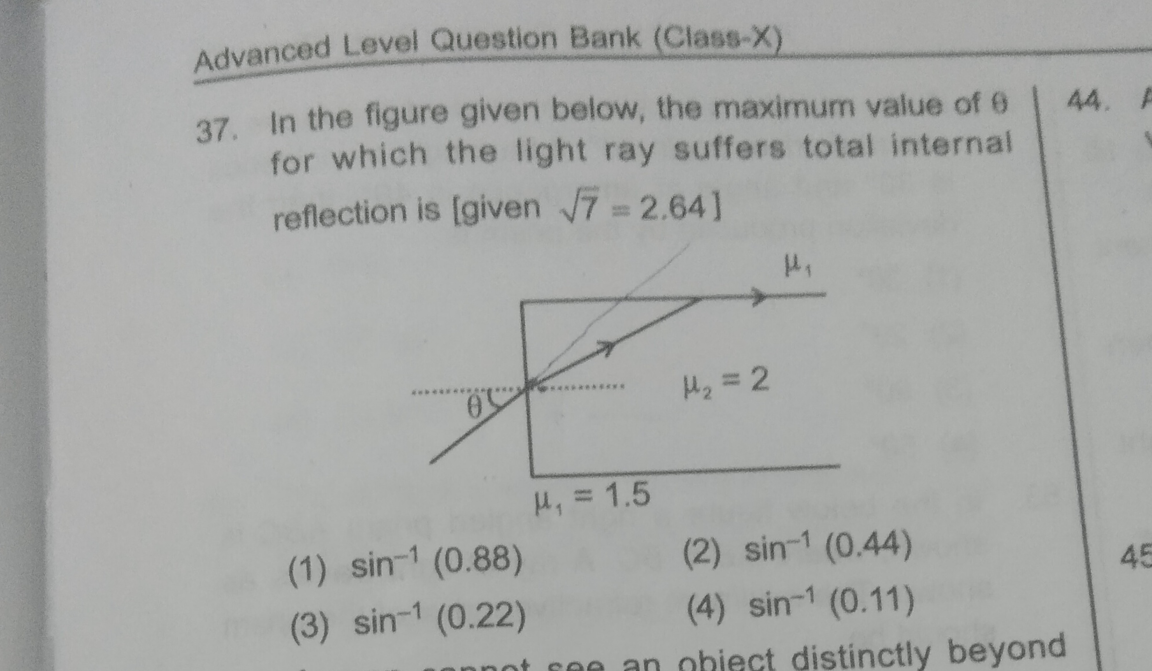 Advanced Level Question Bank (Class-X)
37. In the figure given below, 