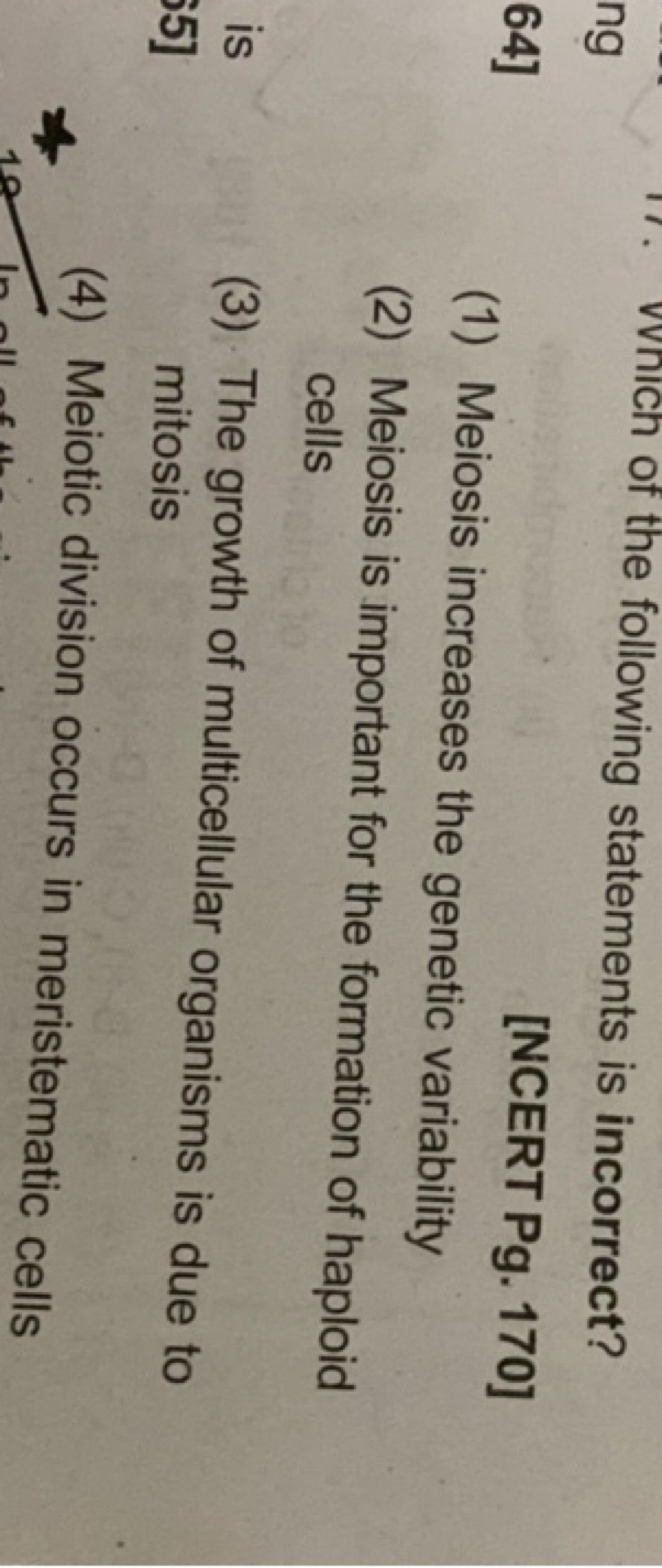 17. Vvich of the following statements is incorrect?
64]
[NCERT Pg. 170