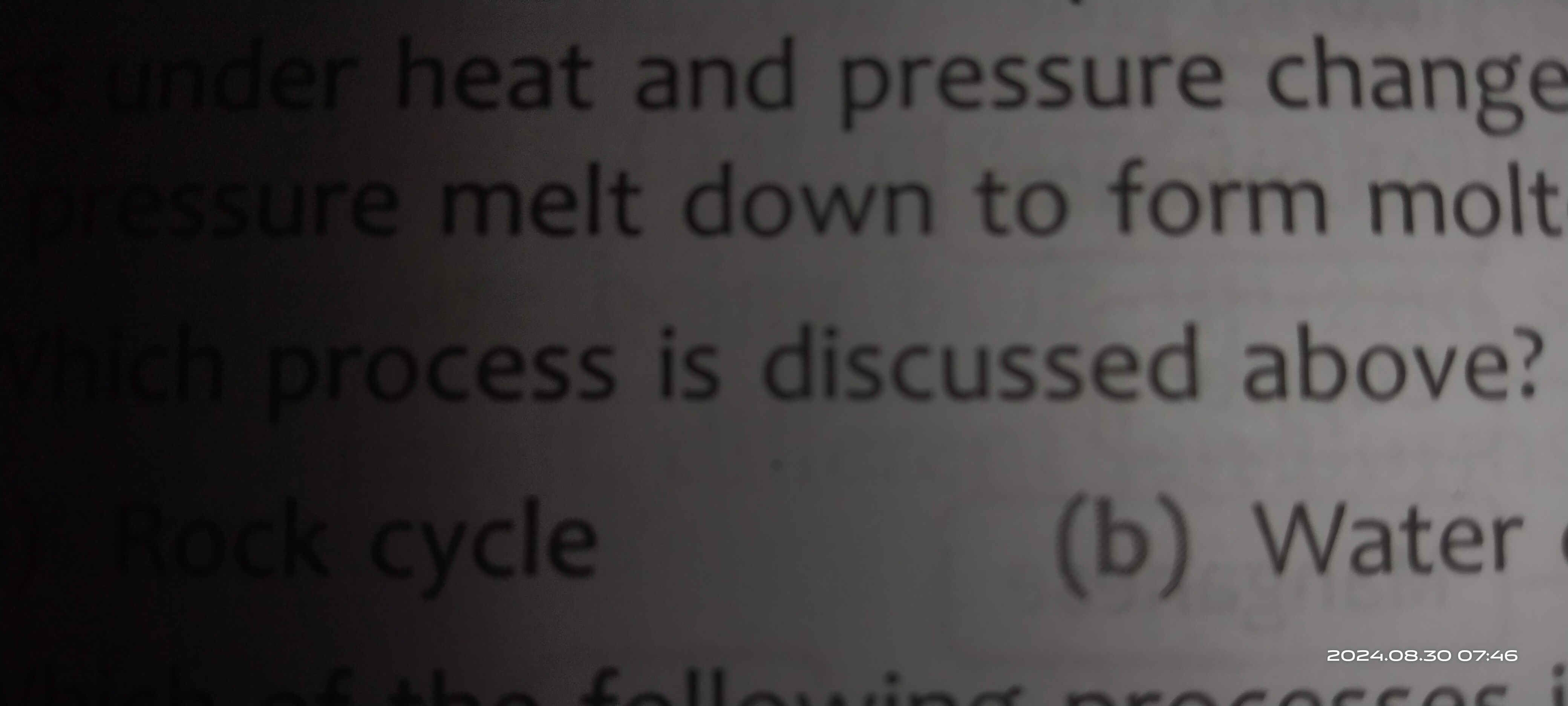 ader heat and pressure change sure melt down to form molt process is d