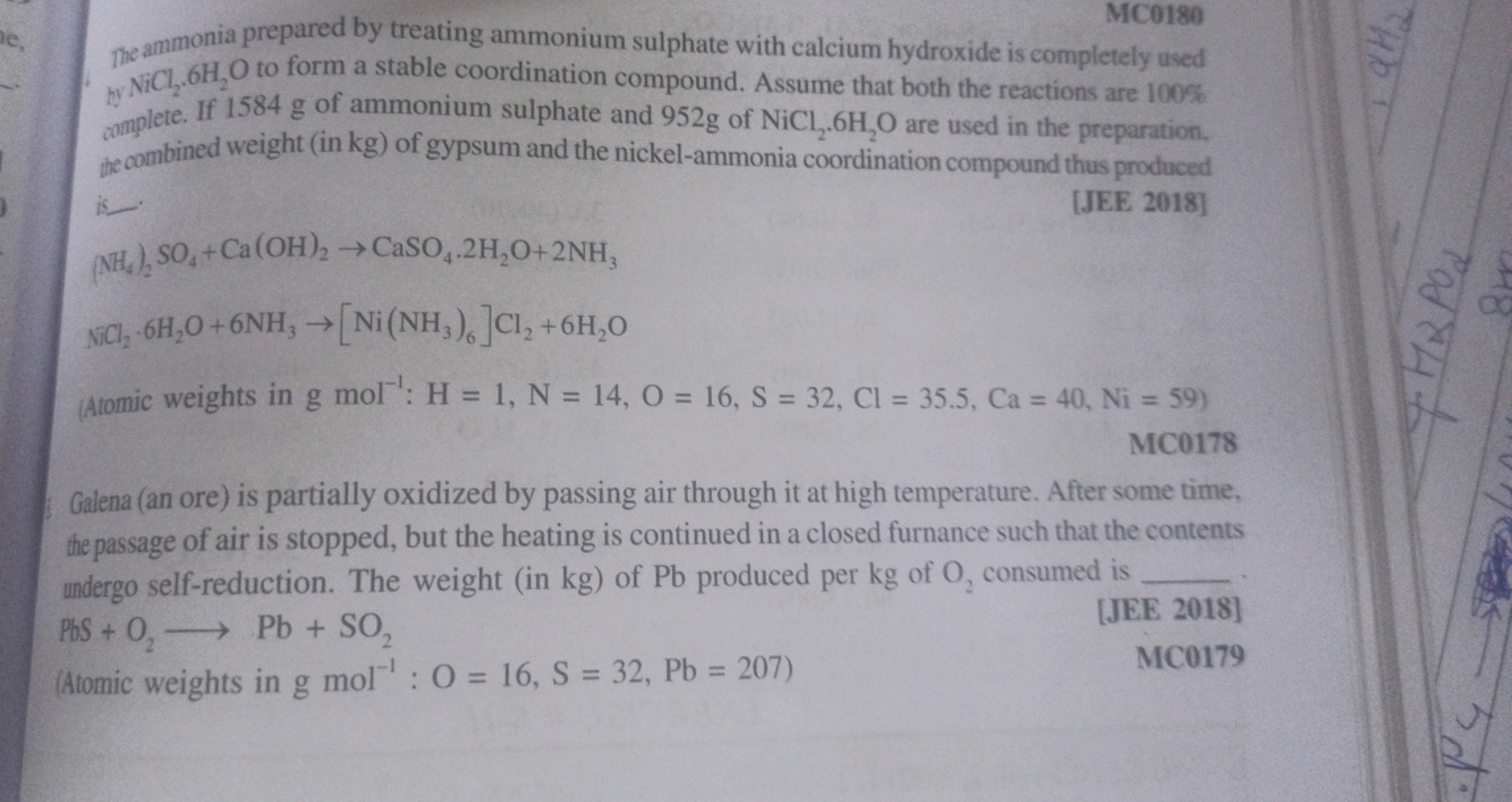 MC0180
The ammonia prepared by treating ammonium sulphate with calcium