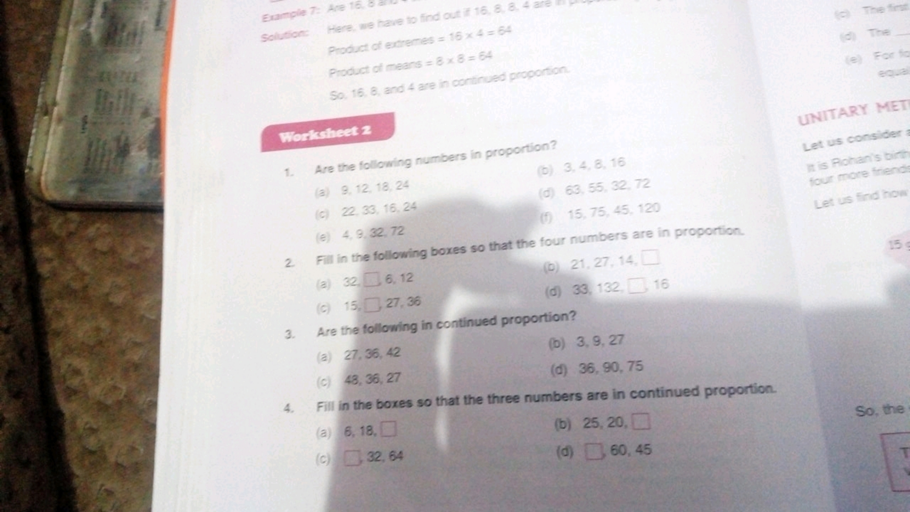 Example 7 : 4 ve 16.8 ant
Solusion:
Here. wa tare to find 16×4=64
Prob