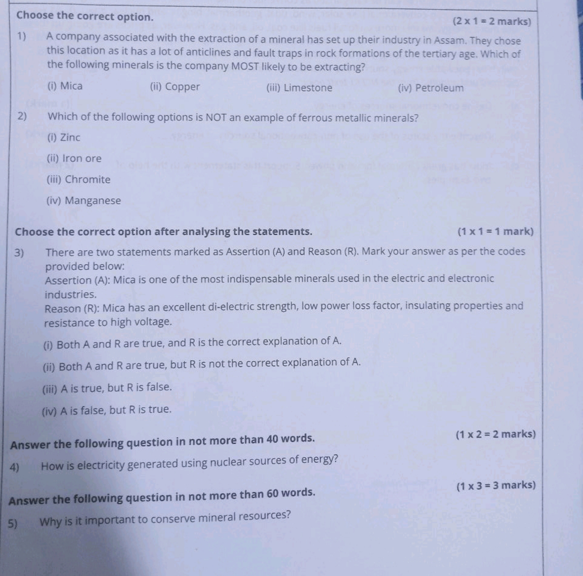 Choose the correct option.
( 2×1=2 marks )
1) A company associated wit