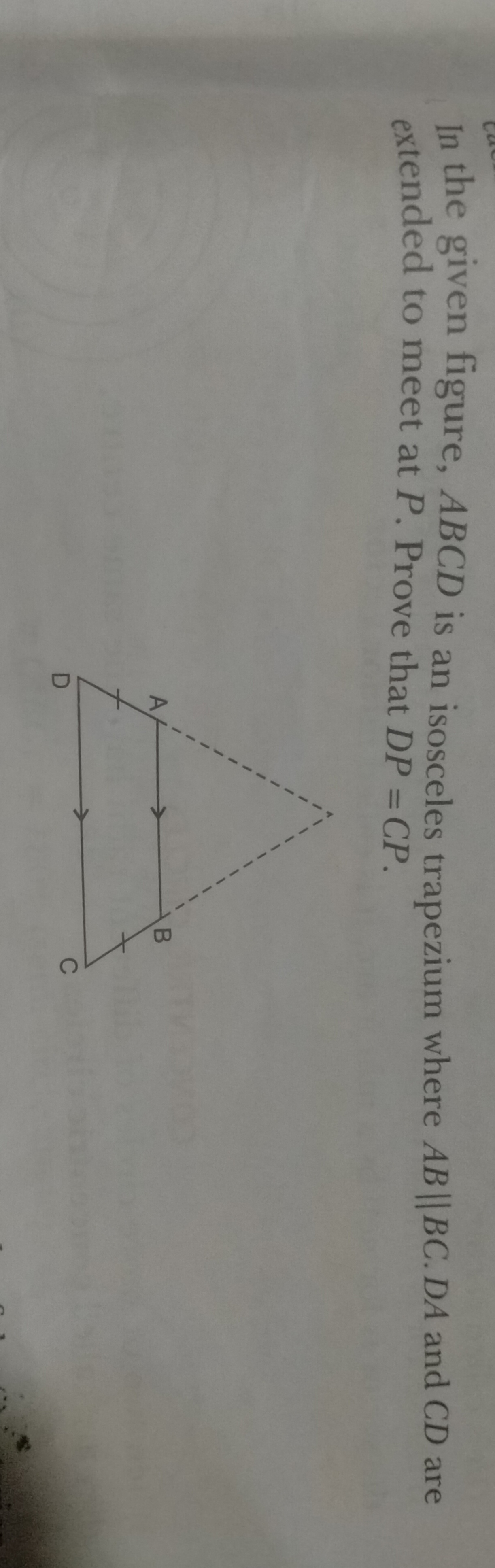 In the given figure, ABCD is an isosceles trapezium where AB∥BC.DA and