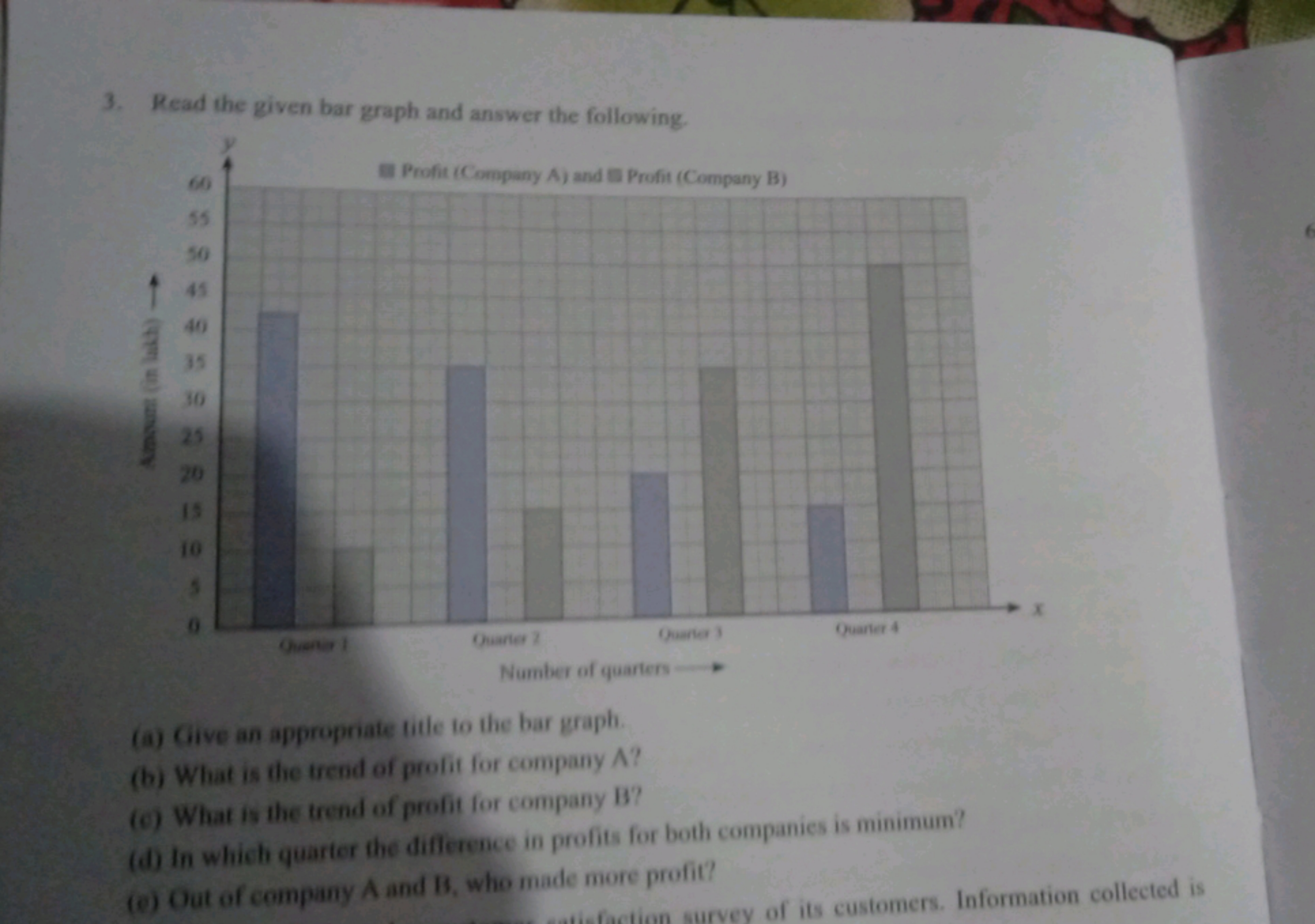 3. Read the given bar graph and answer the following.
Profit (Company 