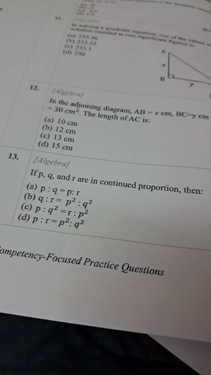  (a) 23336
(b) 233.35
(c) 2333
(d) 230
12. /A/gebral

In the adjoining