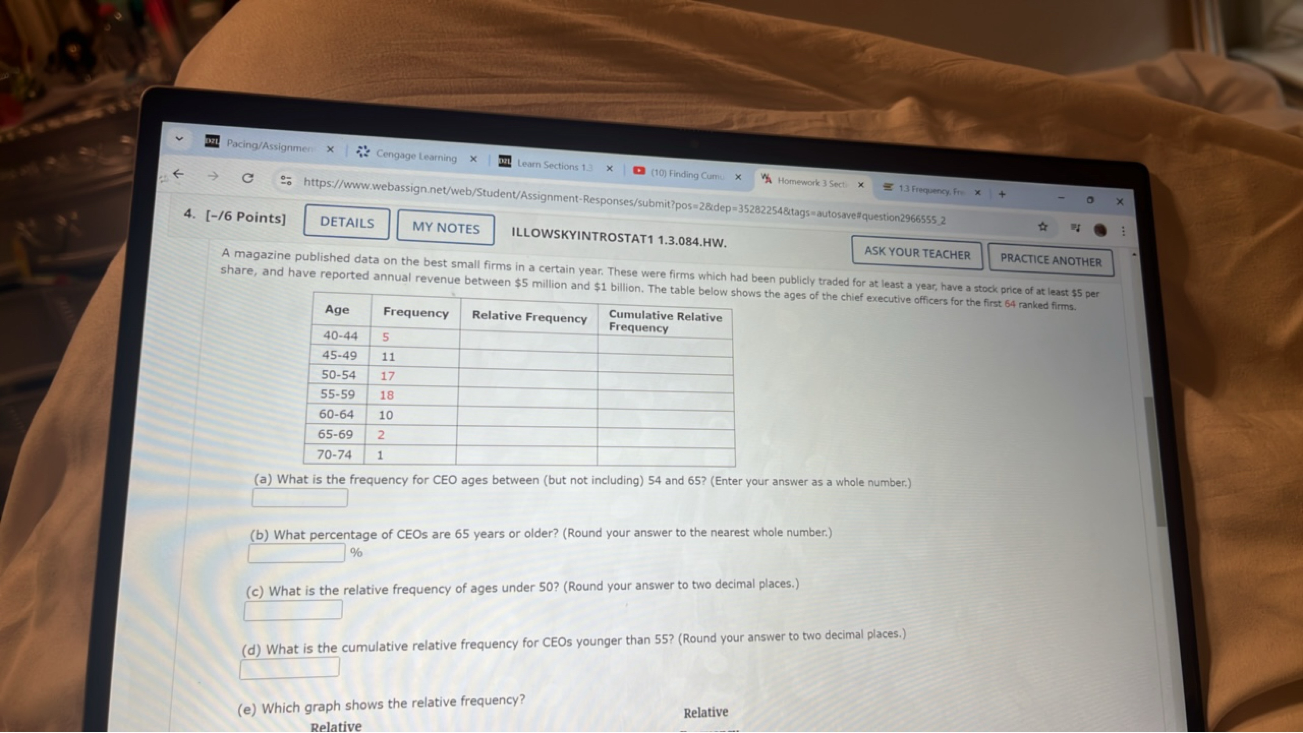 4. [-/6 Points]

DETAILS
MY NOTES
ILLOWSKYINTROSTAT1 1.3.084.HW.
ASK Y