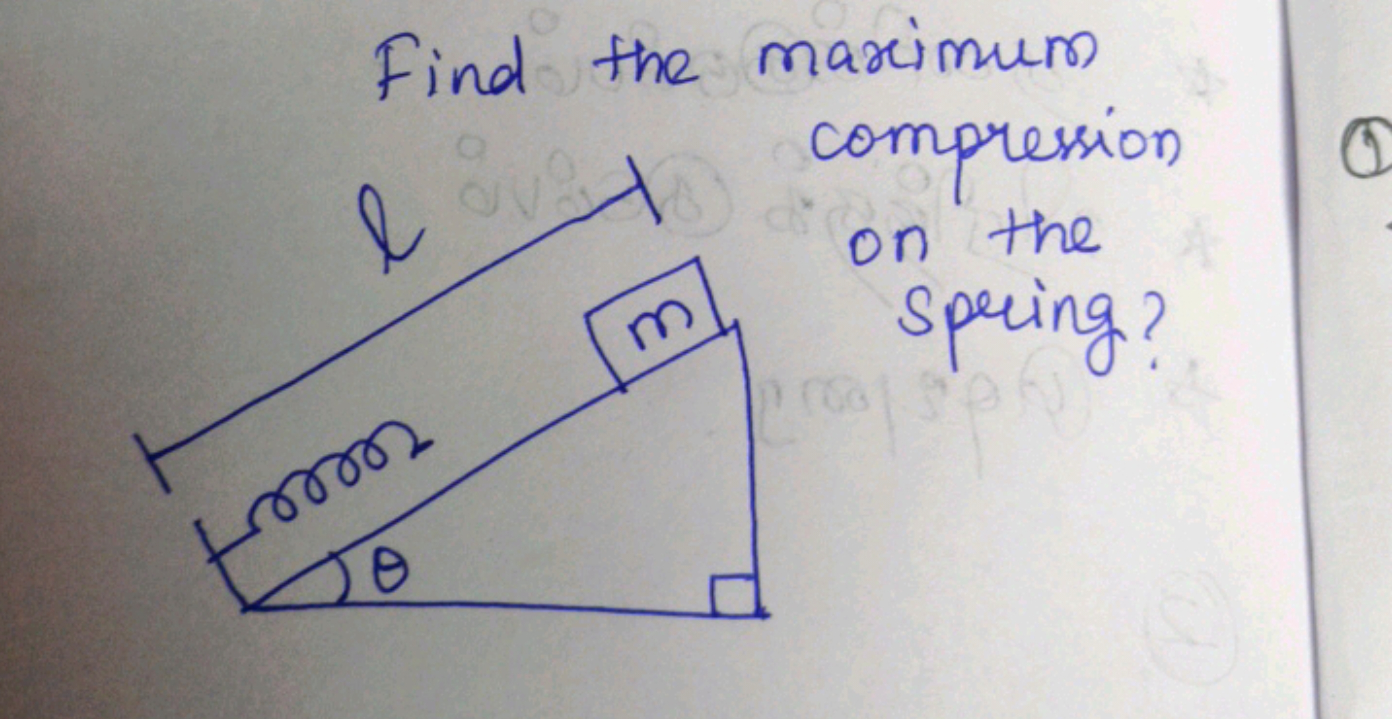 Find the maximum
l compression
m
on the
Spring?
0
0