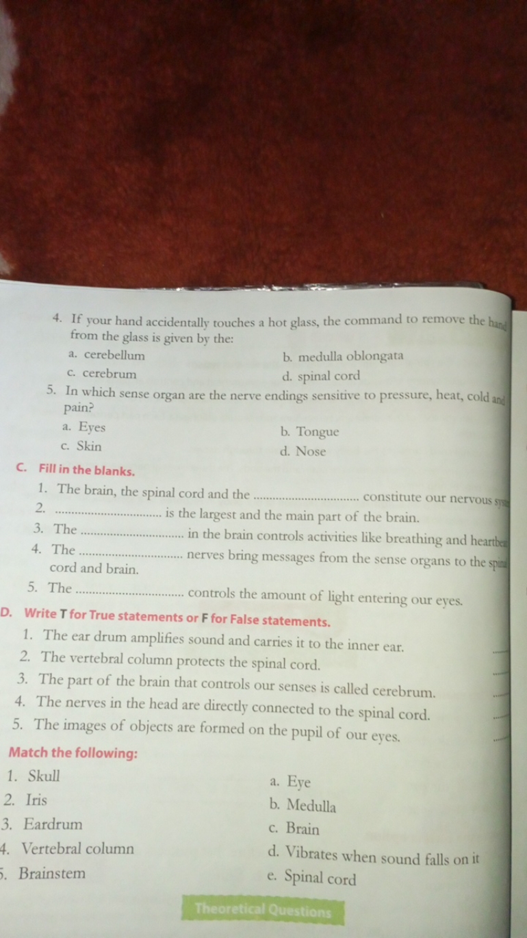 4. If your hand accidentally touches a hot glass, the command to remov