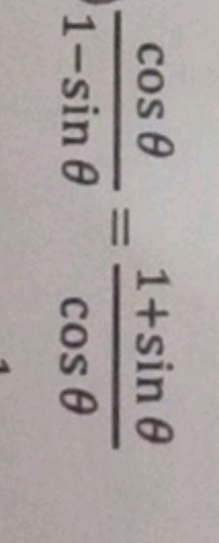 1−sinθcosθ​=cosθ1+sinθ​