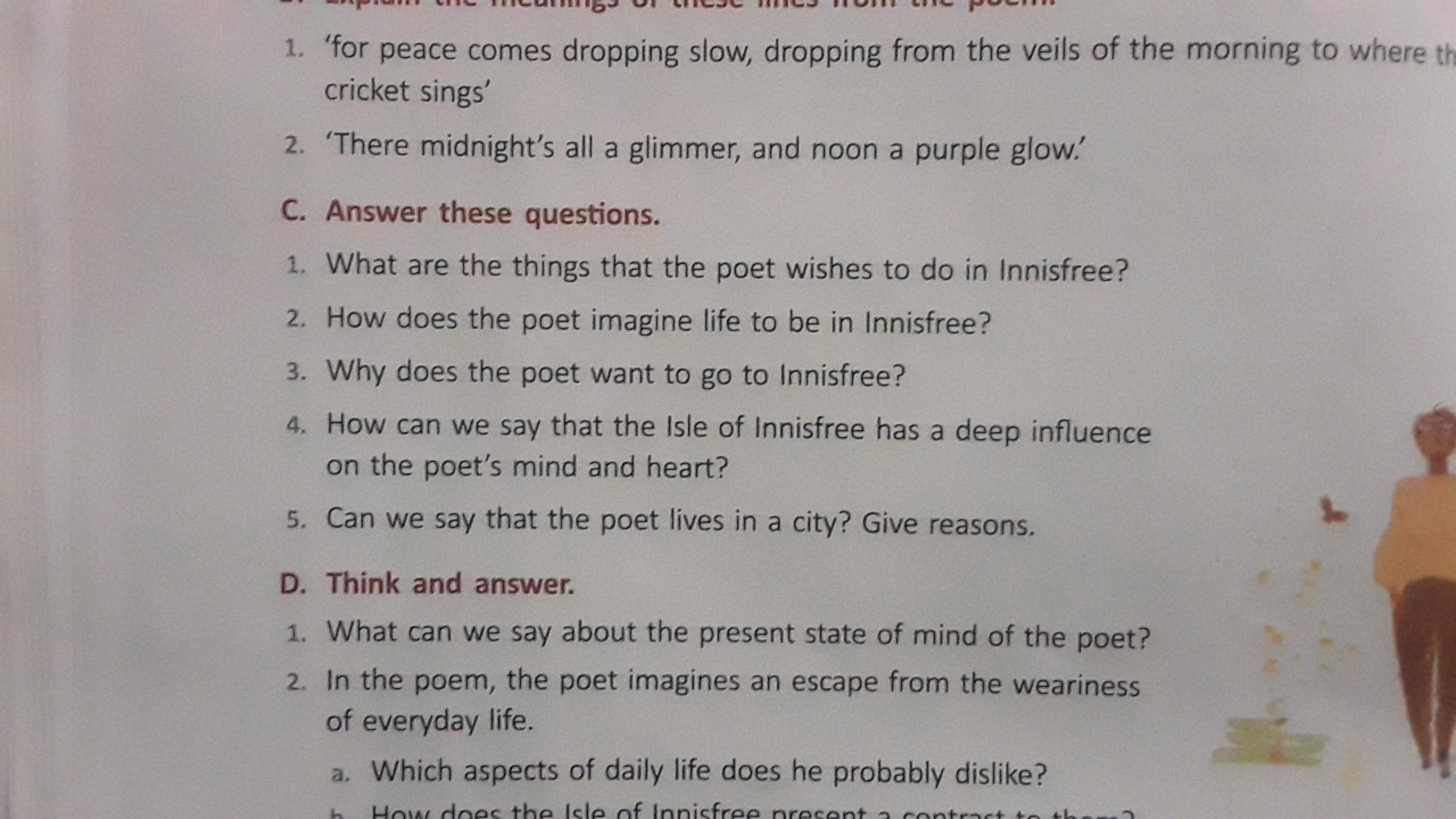 1. 'for peace comes dropping slow, dropping from the veils of the morn