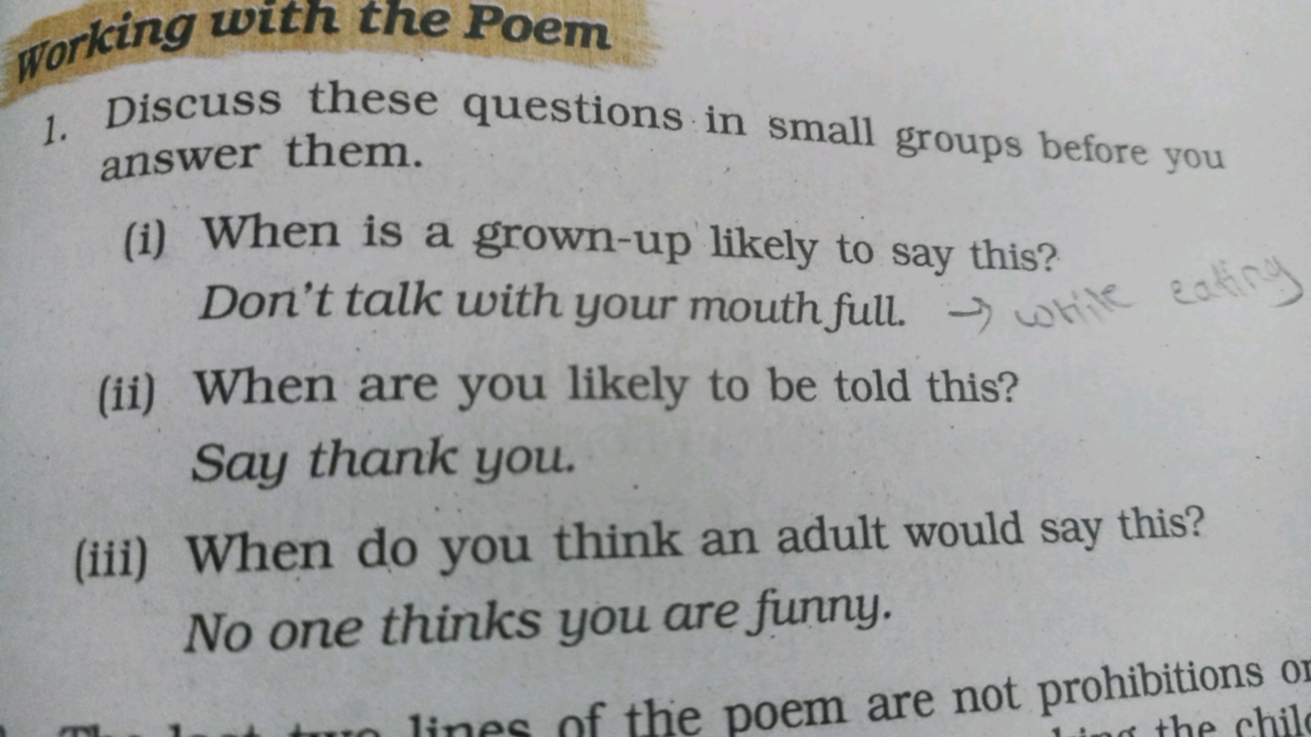 1. Discuss these questions in small groups before you answer them.
(i)