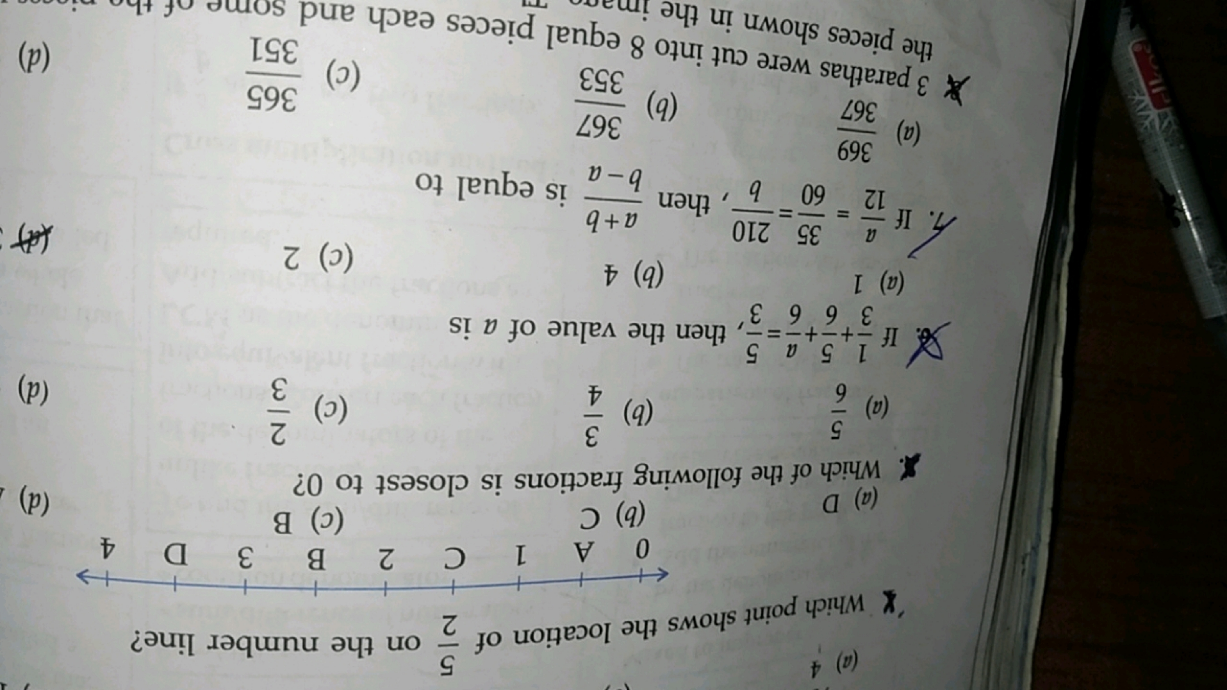 Which point shows the location of 25​ on the number line?
(a) D
(b) C
