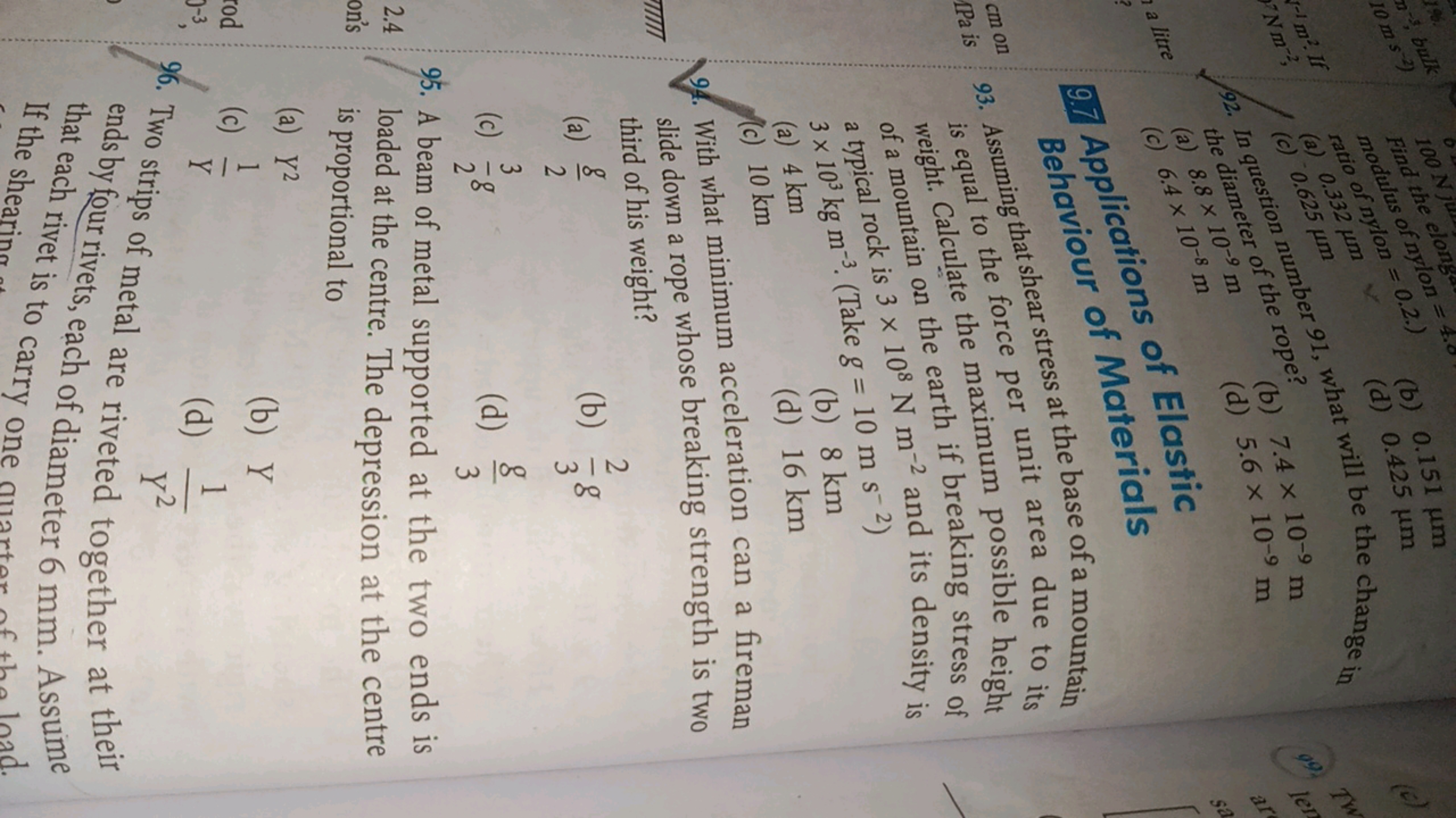 
(a) 8.8×10−9 m
(b) 7.4×10−9 m
(c) 6.4×10−8 m
(d) 5.6×10−9 m
9.1 Appli