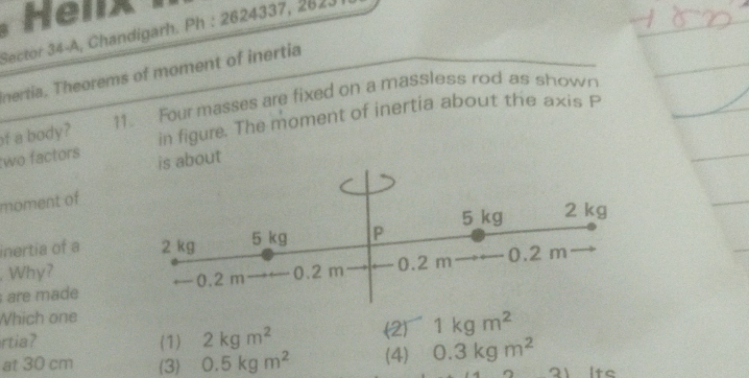 Sector 34-A, Chandigarh. Ph : 2624337,2625 .
inertia. Theorems of mome