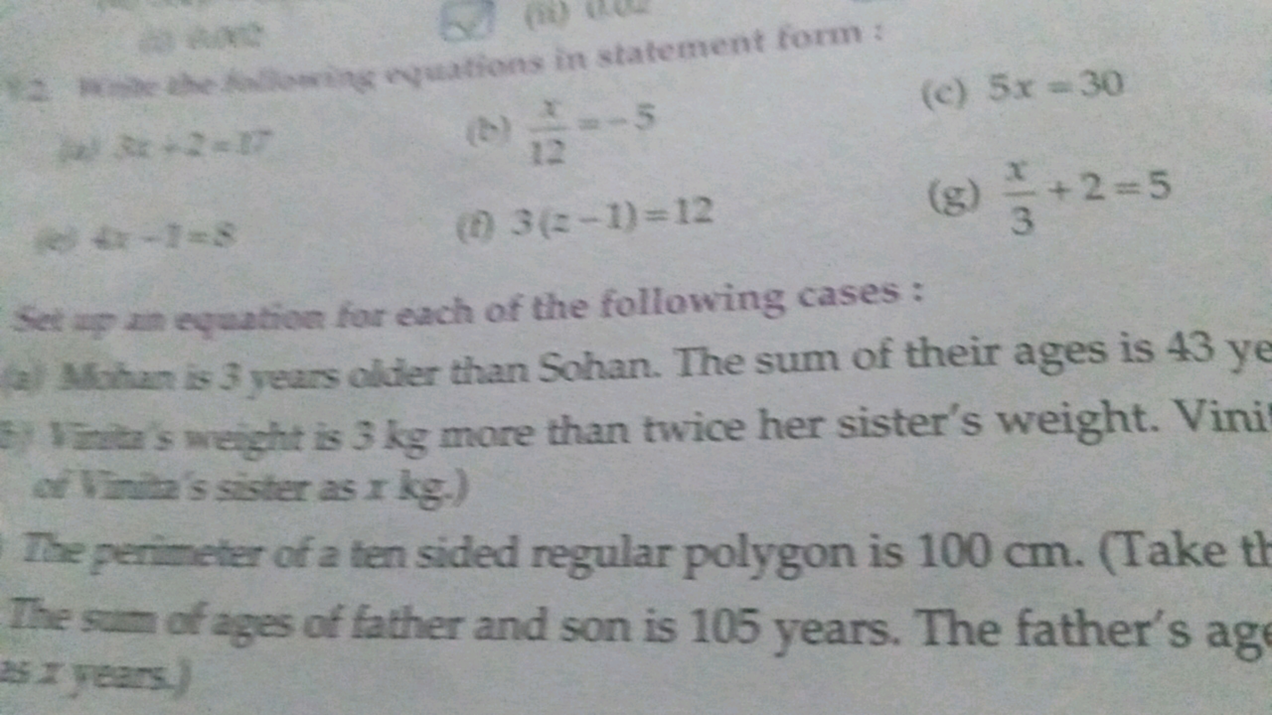 12 Hate the flowing equations in statement form:
3+2-17
4-1-8
-5
12
(0