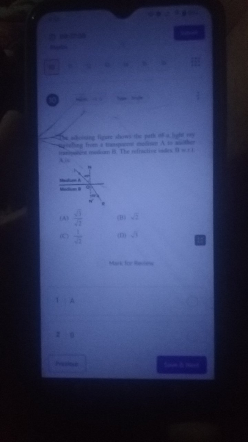 The adionsing figure Ahows the path of a hygtr ary ceyvuling from i tr