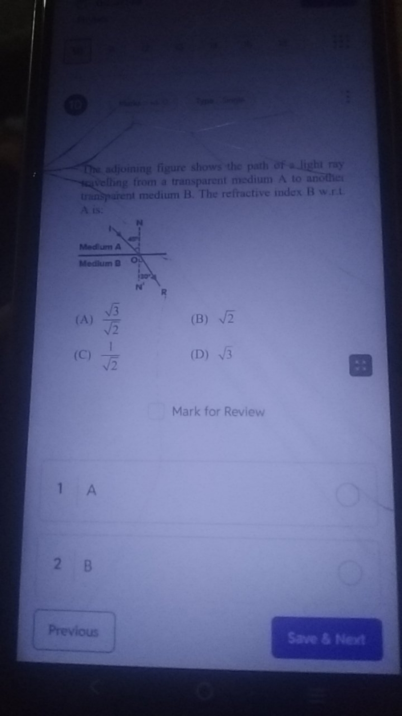 The adjoining figure shows the path of a light ray teyvolhing from a t