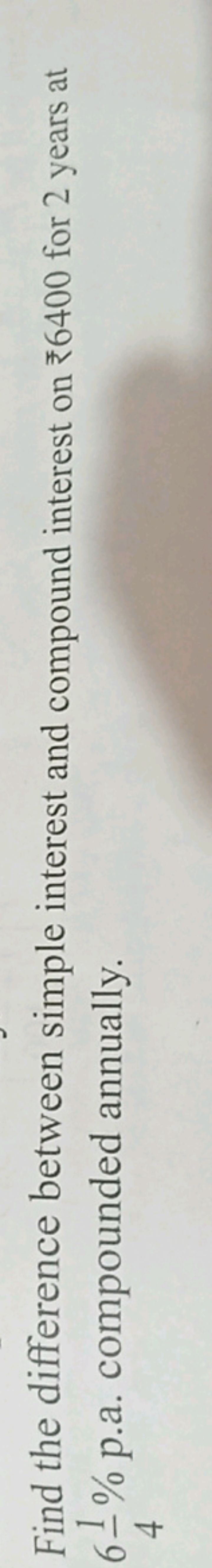 Find the difference between simple interest and compound interest on ₹